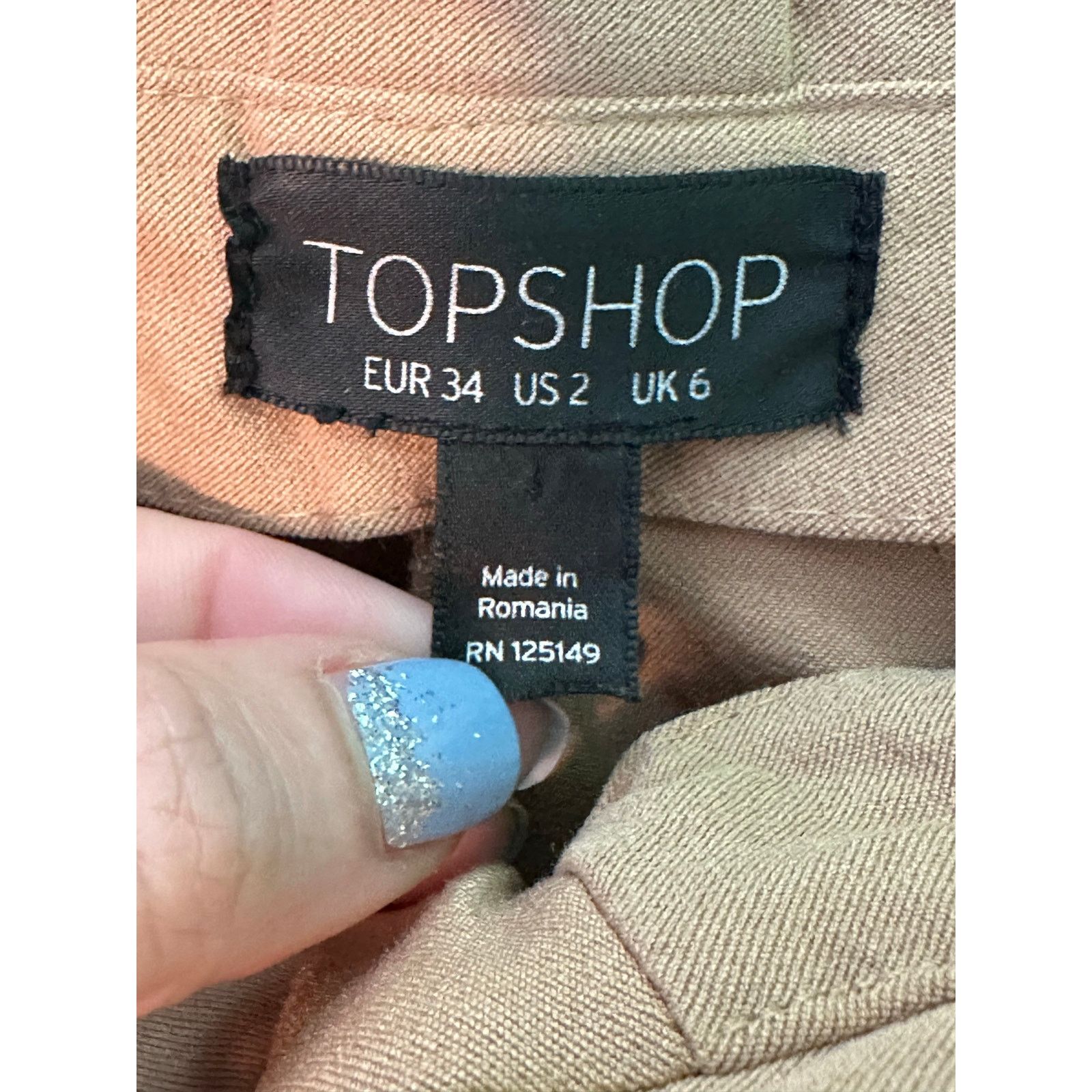 Topshop Topshop beige pleated high waist belted crop pants size 2 Size 26" / US 2 / IT 38 - 3 Thumbnail
