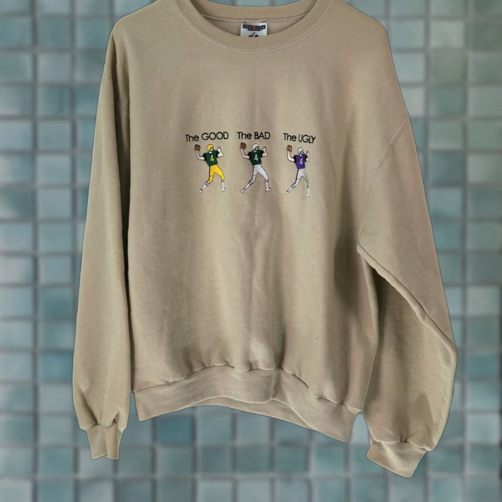 Jerzees Jerzees Men Sweatshirt Beige Long Sleeve Pullover Crew Neck Regular Size M Active Wear The Good Bad Ugly 50% Cotton 50% Polyester Mens Size US M / EU 48-50 / 2 - 1 Thumbnail