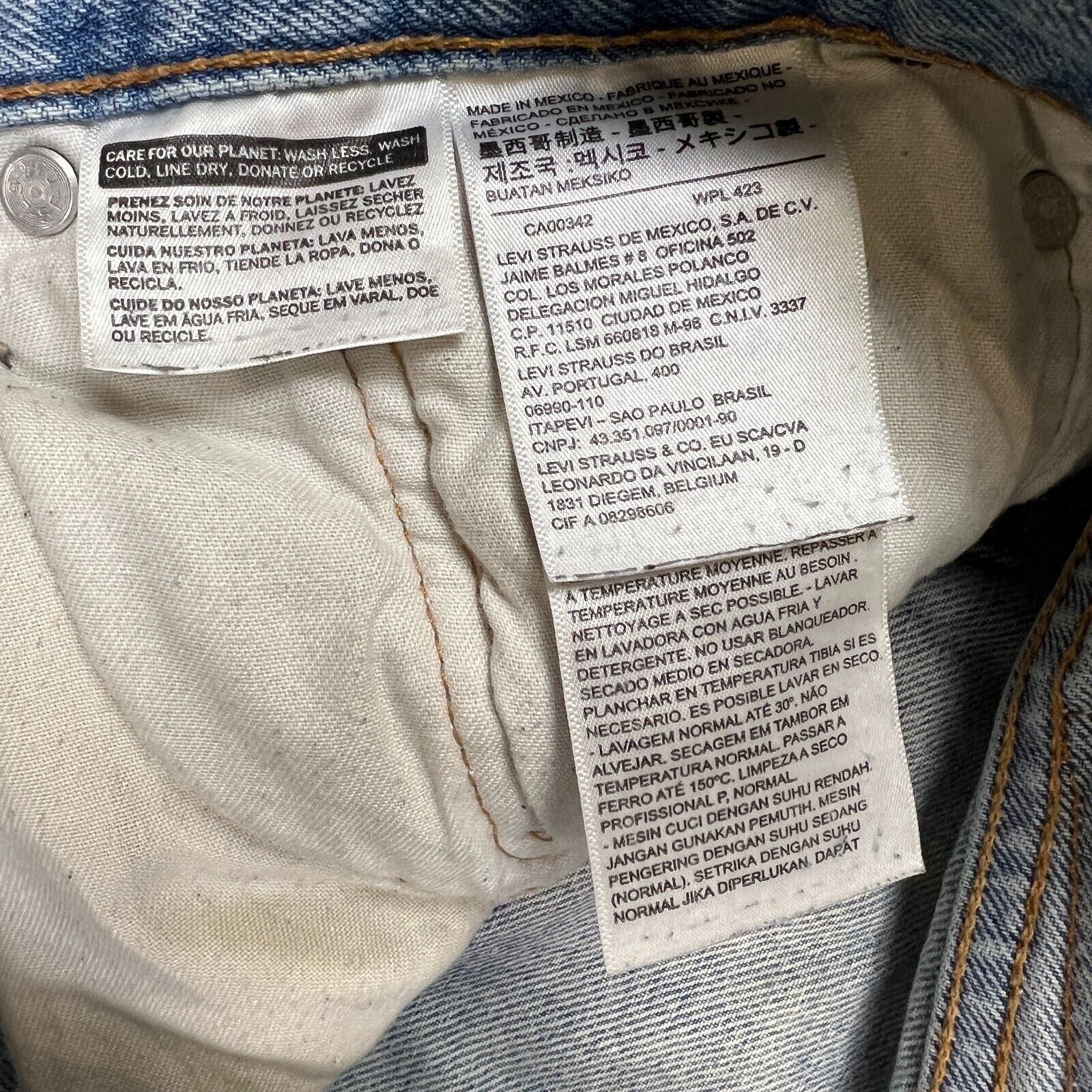 Levi's × Vintage Levi's 502 Jeans 34x33 Regular Taper Fit Faded Denim Pants Size US 34 / EU 50 - 11 Thumbnail