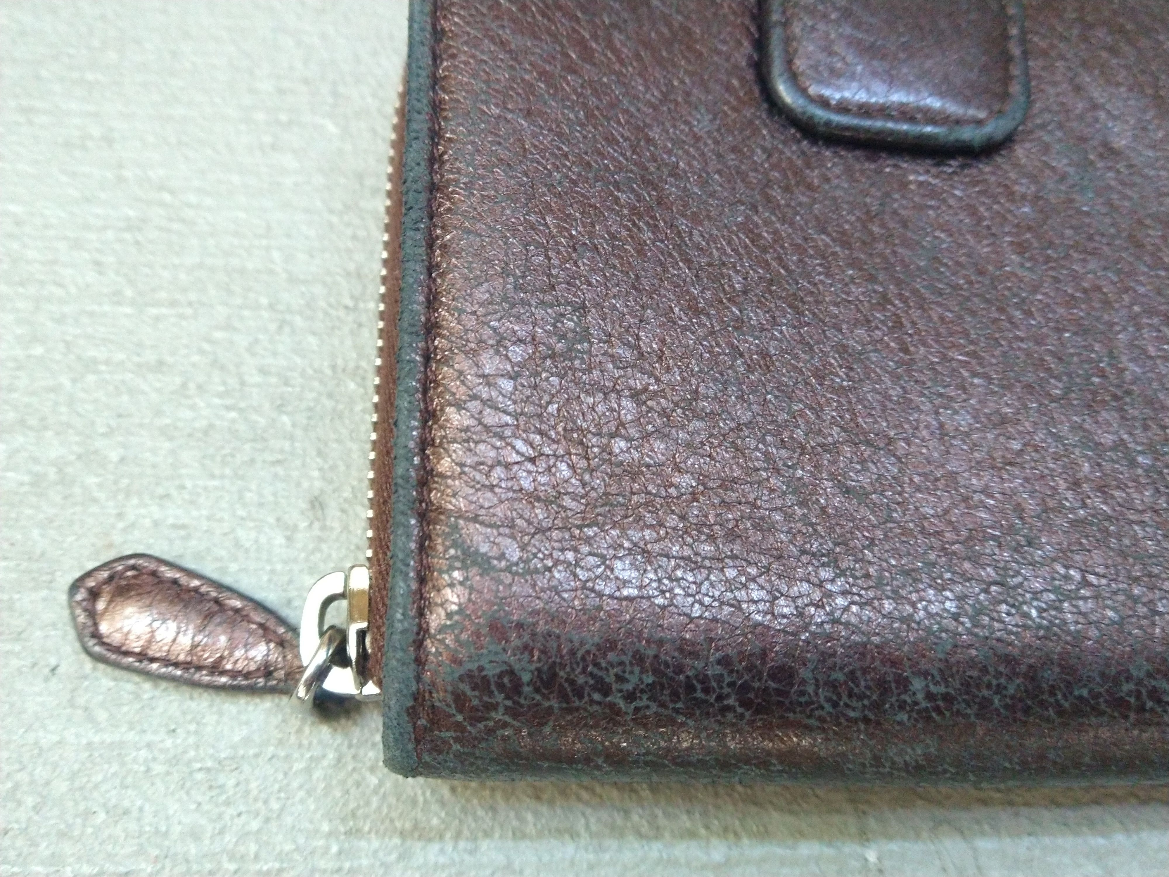 Prada × Vintage Prada Wallet Metallic Brown Leather Zip Bifold Y2K Size ONE SIZE - 8 Thumbnail