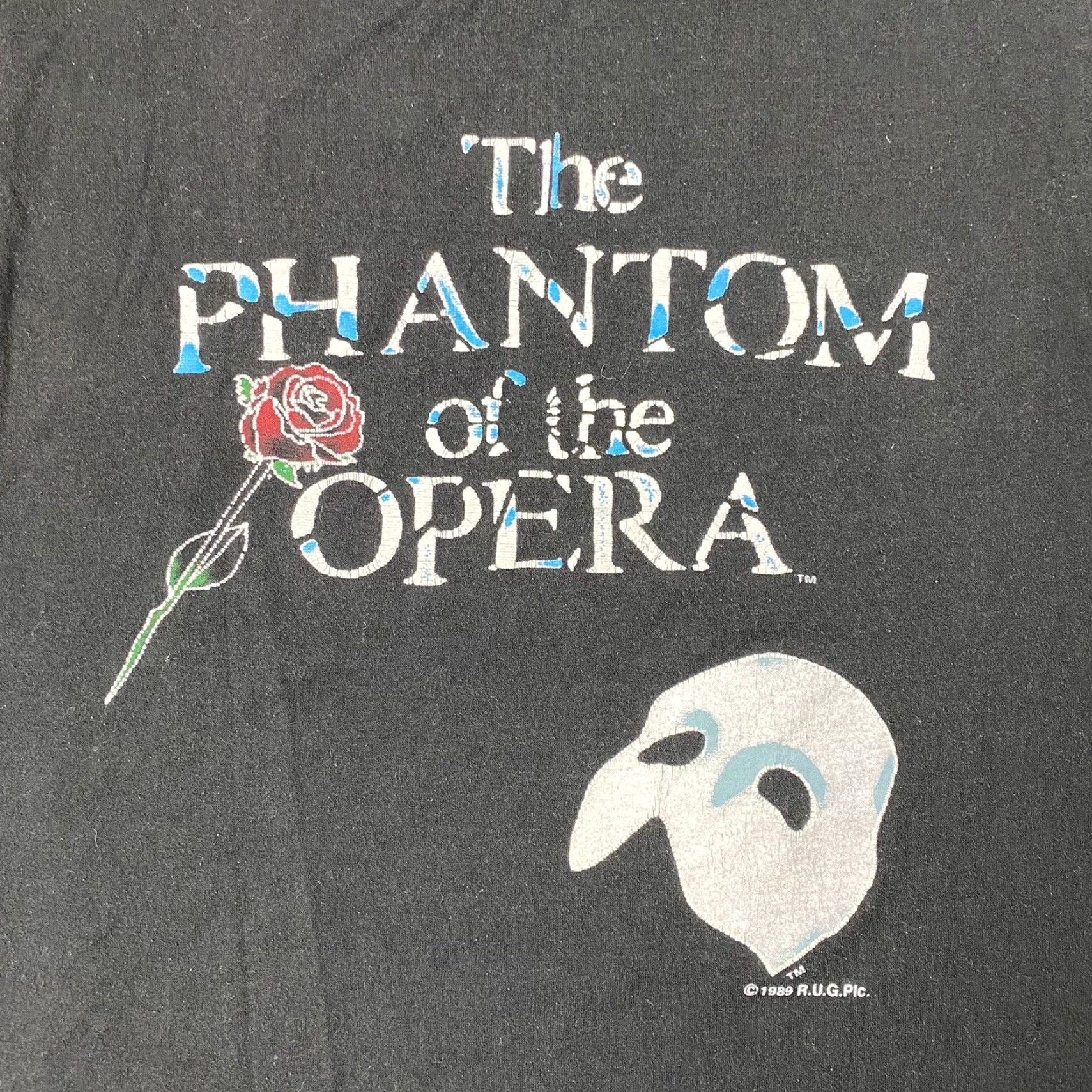 Jerzees VINTAGE The Phantom of the Opera T-Shirt Unisex Adults L Black 80s 90s Broadway Jerzees Crew Neck Short Sleeve EUC Mens Womens Size US L / EU 52-54 / 3 - 2 Thumbnail
