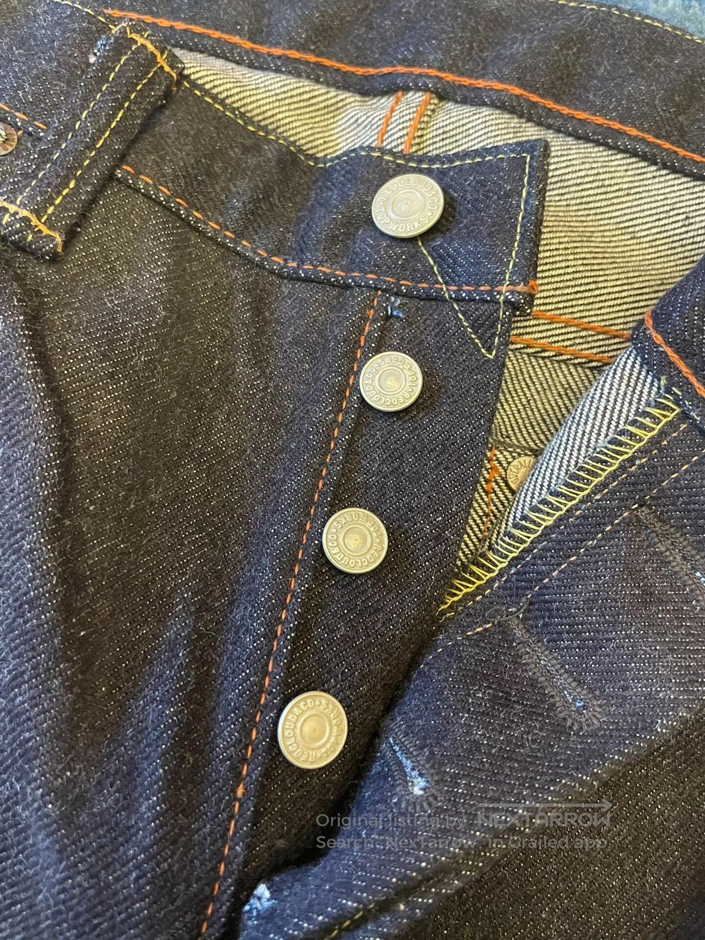 Red Clouds Collective Red Cloud 25oz Selvedge Raw Denim Jeans. Size US 34 / EU 50 - 4 Thumbnail