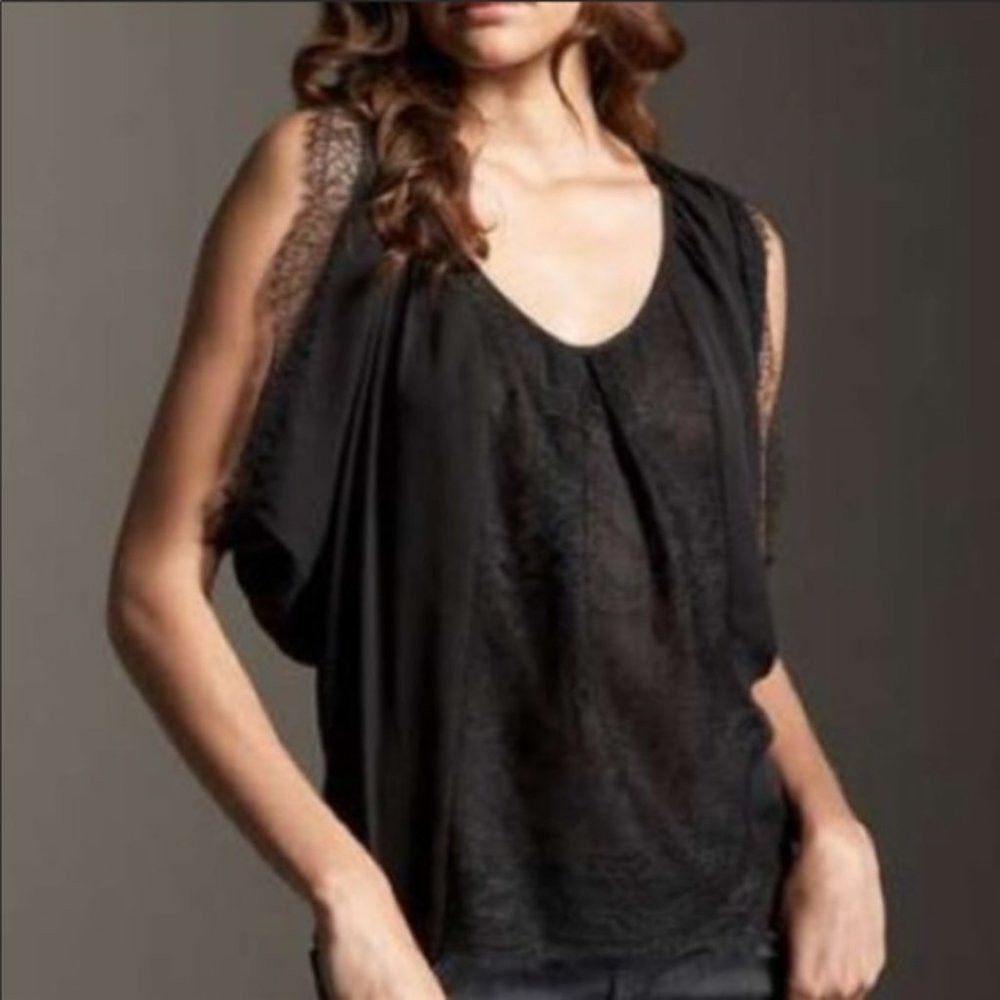 Joie Joie Versaille Black Silk Lace Blouse Size M Size M / US 6-8 / IT 42-44 - 1 Thumbnail