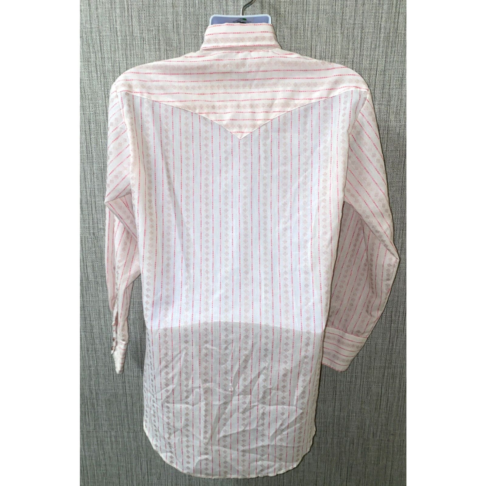 Armani VINTAGE Karman Shirt Mens 15 1/2 White Pink Striped Snap Button Long Sleeve Casual Shirt Mens Size US M / EU 48-50 / 2 - 6 Thumbnail