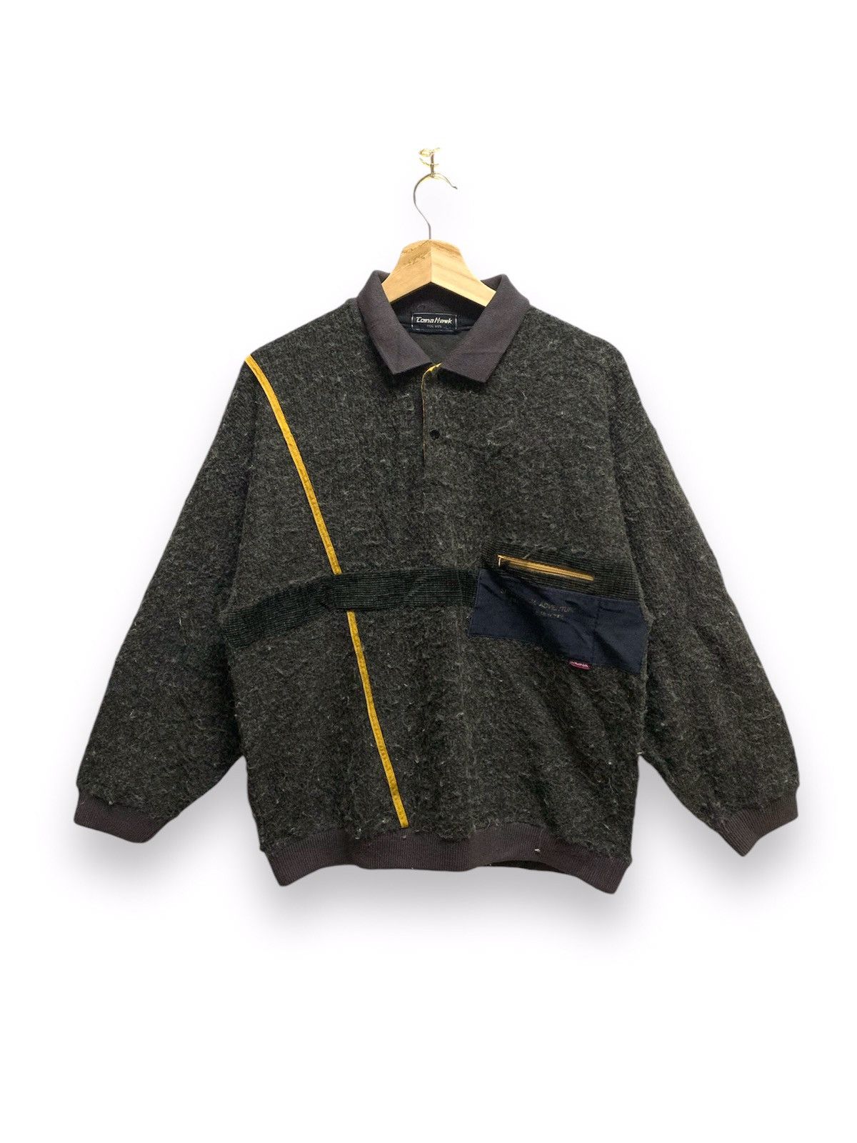 Japanese Brand TOMAHAWK Sweatshirts Fur Collar Button Up Size US M / EU 48-50 / 2 - 1 Thumbnail
