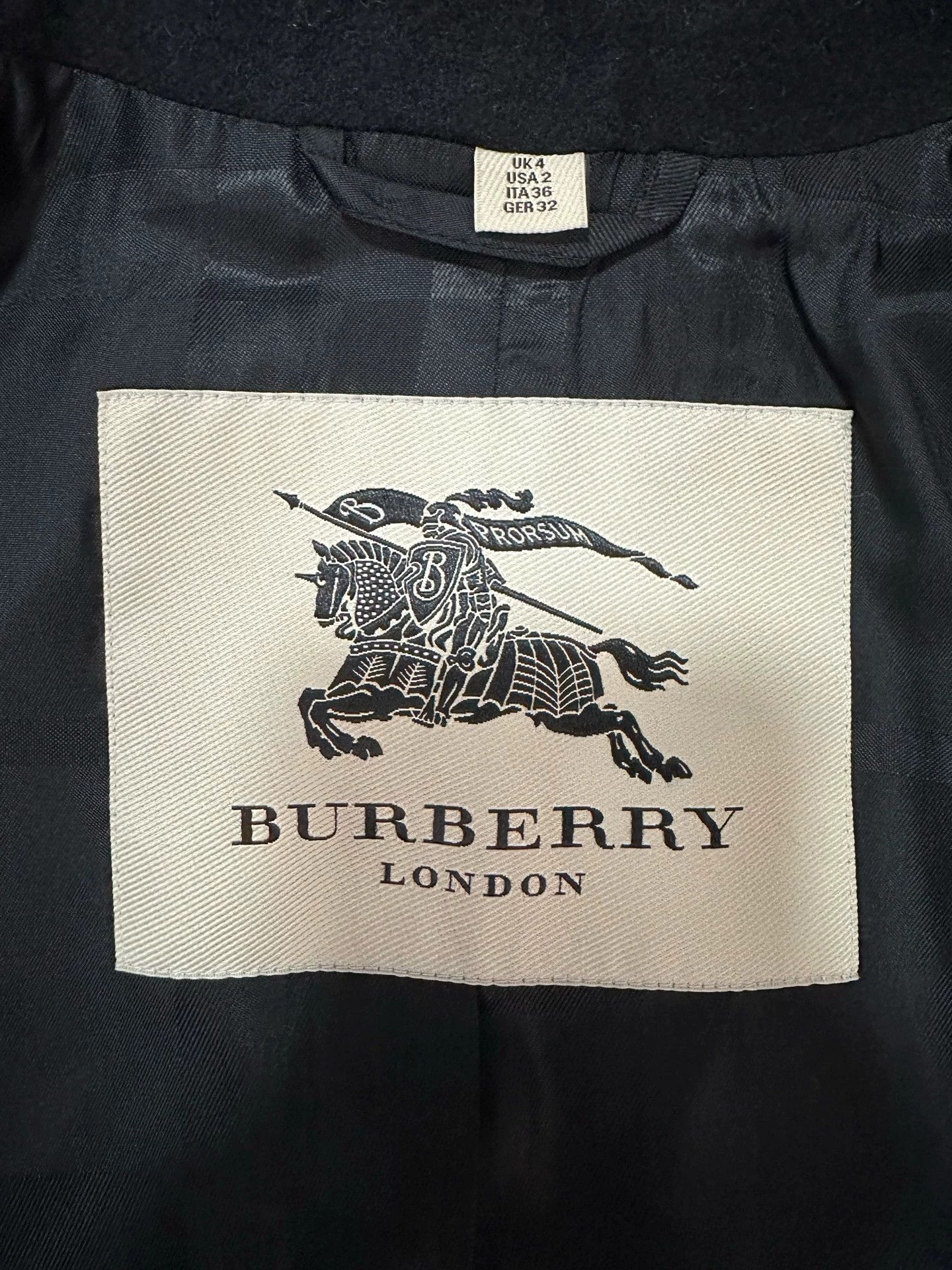 Burberry Burberry DB Cashmere Wool Blend Women's Black Coat Size XS / US 0-2 / IT 36-38 - 8 Thumbnail