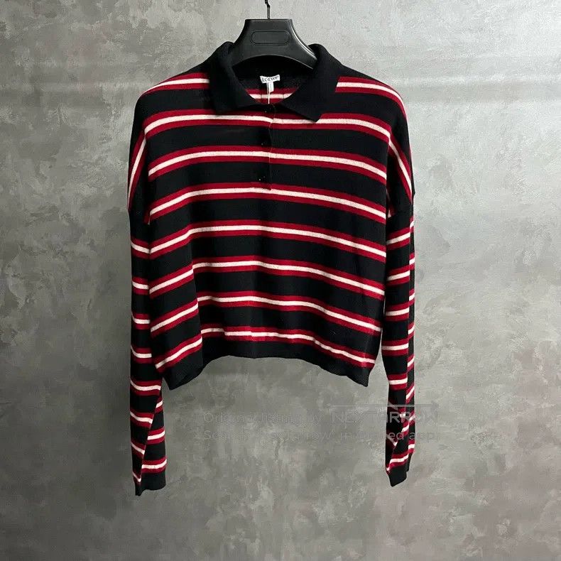 Loewe Loewe Long-sleeve knitted sweater, multi-color striped Size L / US 10 / IT 46 - 1 Thumbnail