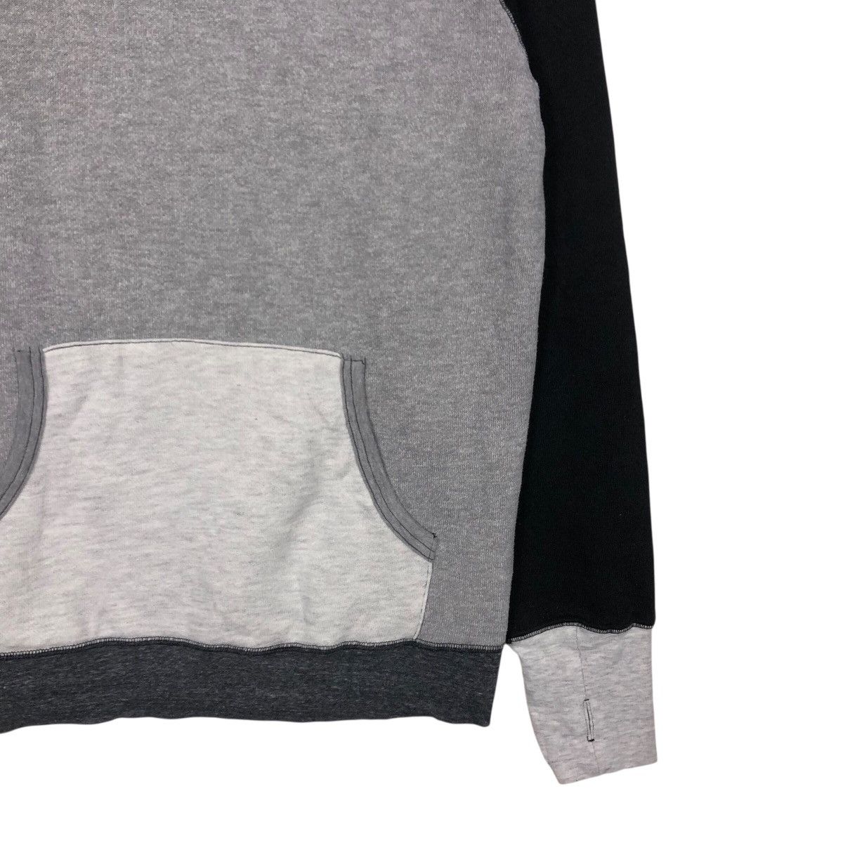 Hysteric Glamour 📌Rich Grey Two Tone Hoodie Pull Over Biker Gym Master Size US L / EU 52-54 / 3 - 6 Thumbnail