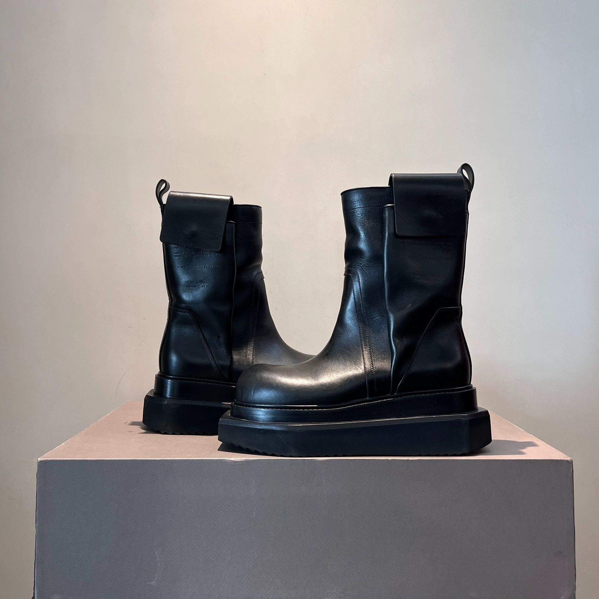 Rick Owens Rick Owens Smoke Pocket High-Top Coffin-Sole Sneakers Size US 7 / EU 40 - 4 Thumbnail