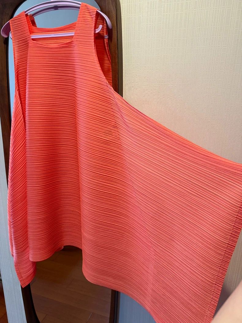 Issey Miyake Issey Miyake size:3 Orange horizontal stripe spring dress Size S / US 4 / IT 40 - 3 Thumbnail