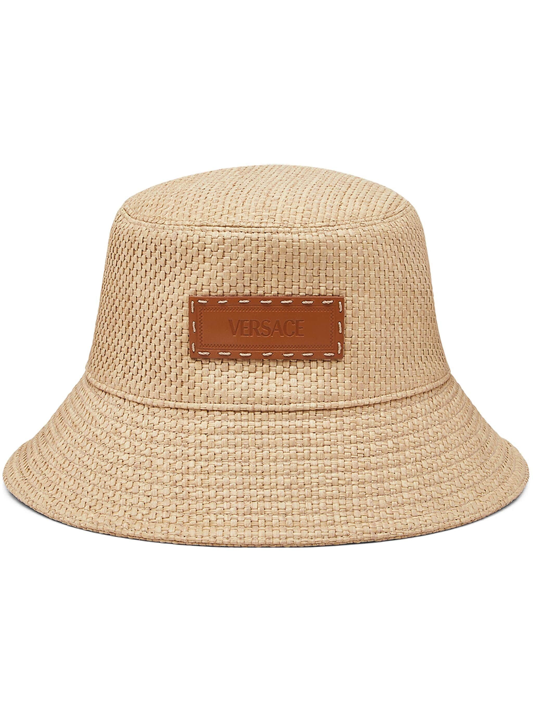 Versace o1s22i1n1024 Size: 58 / Raffia Bucket Hat in Beige Size ONE SIZE - 1 Thumbnail