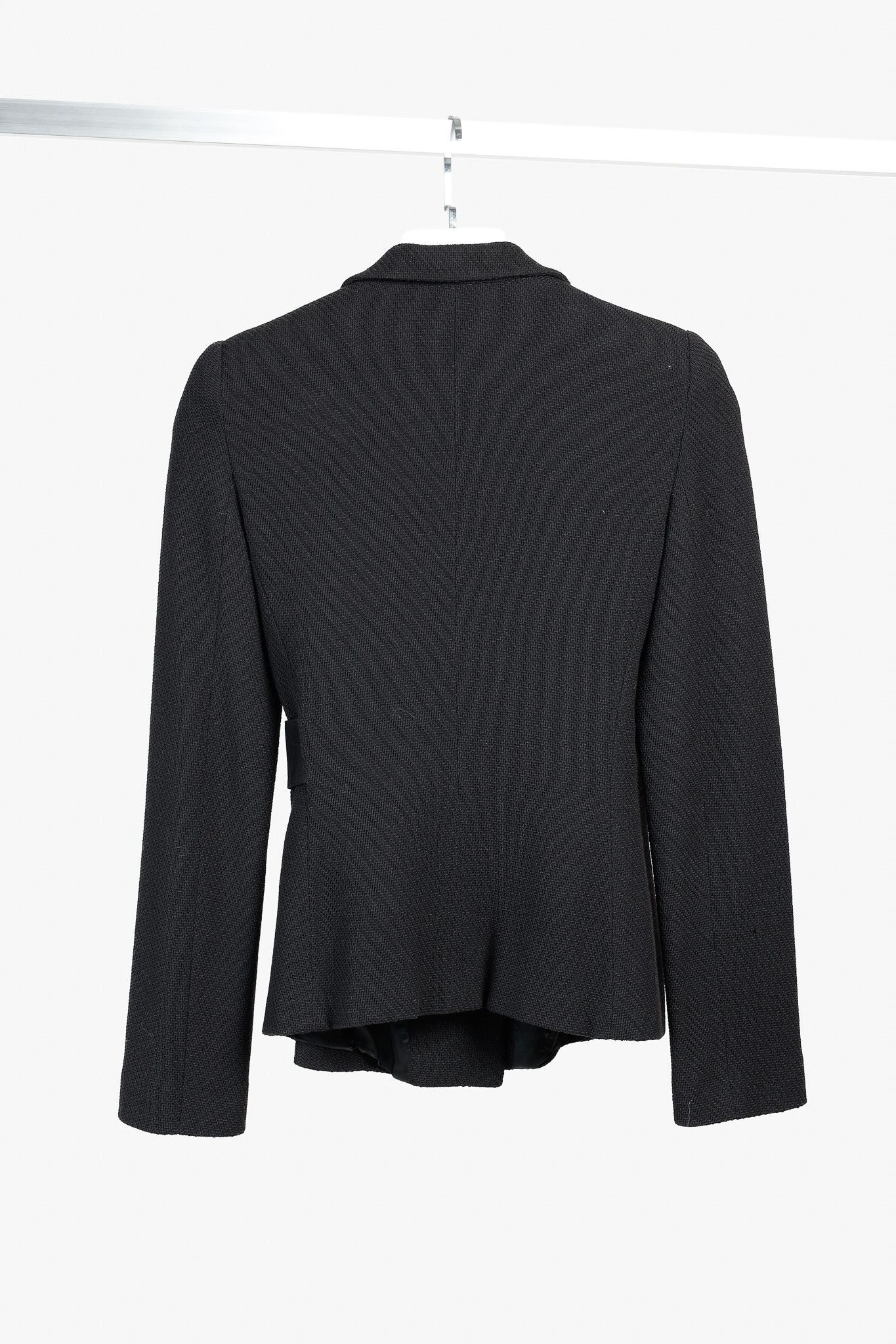 Emporio Armani Emporio Armani Black Side-Belted Wrap Blazer Size S / US 4 / IT 40 - 2 Thumbnail