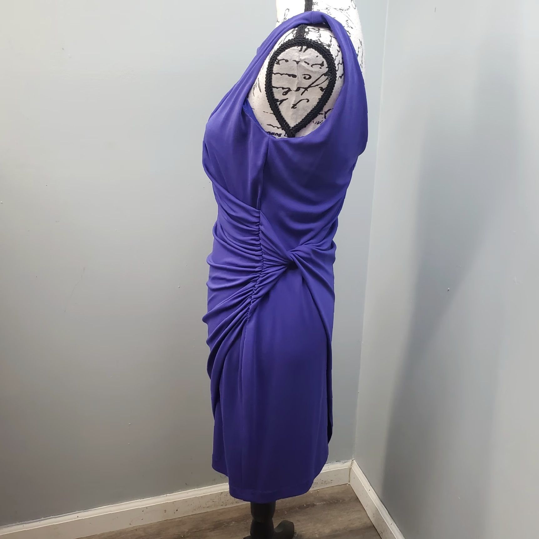 Nicole Miller Nicole Miller Studio Sheath Dress Womens Size 10 Purple Sleeveless Evening Ruched Size L / US 10 / IT 46 - 7 Thumbnail