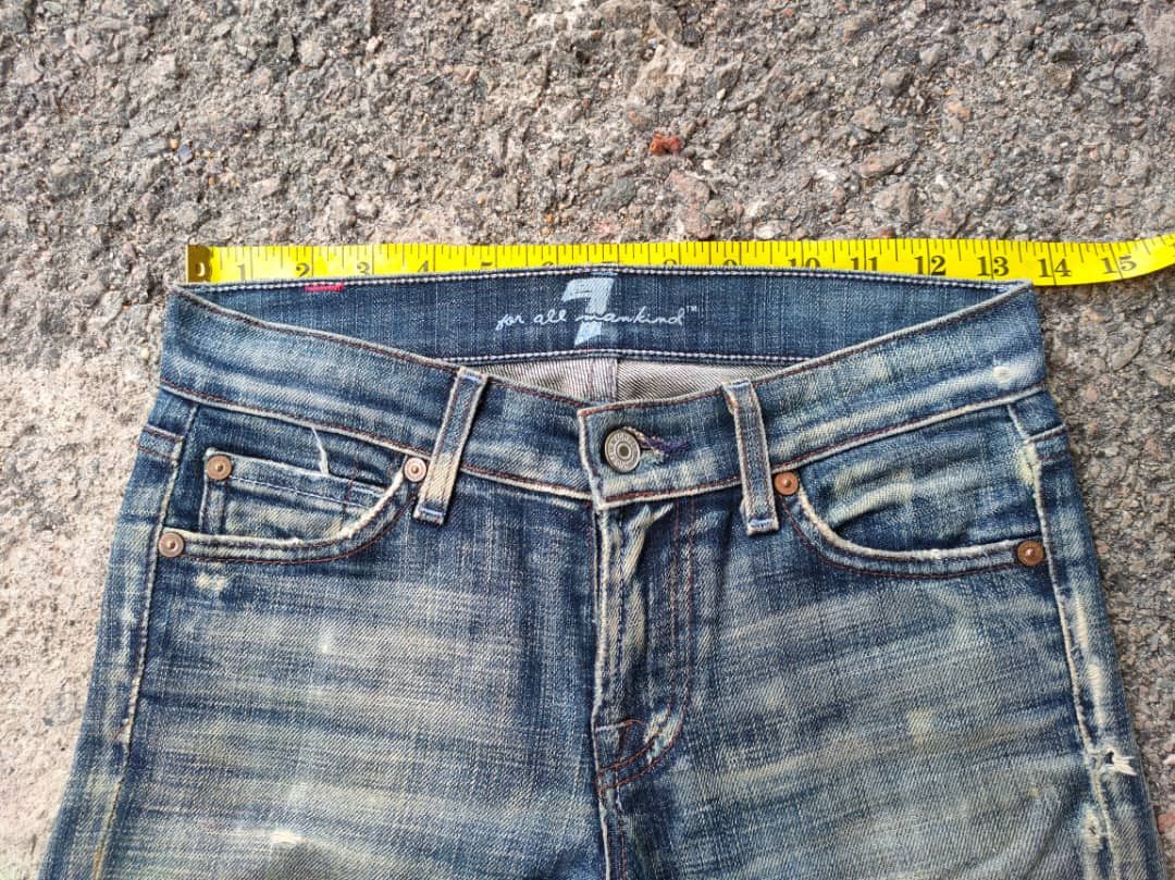 7 For All Mankind BOOTCUT 7 FOR ALL RIPPED FADED JEANS DENIM PANTS Size US 26 / EU 42 - 6 Thumbnail