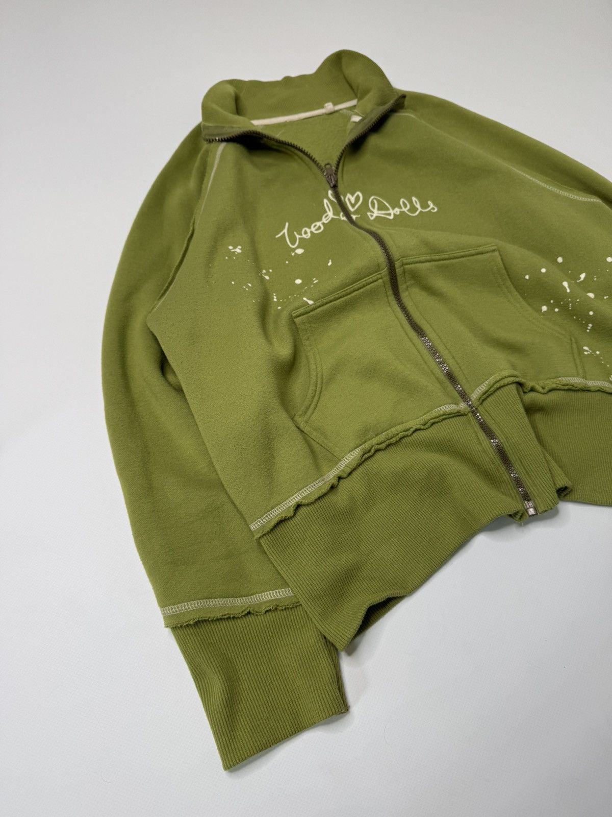 Vintage Vintage avant garde green raw zip up swag y2k japanese skate Size US M / EU 48-50 / 2 - 4 Thumbnail