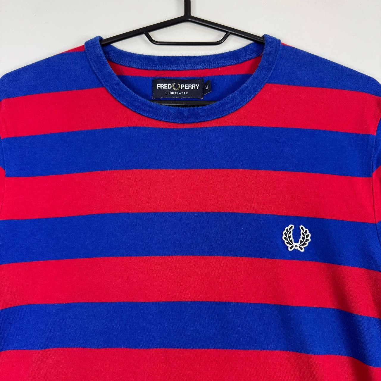 Fred Perry Fred Perry Striped T-Shirt Red Blue Crew Neck Mens Size M Size US M / EU 48-50 / 2 - 2 Thumbnail