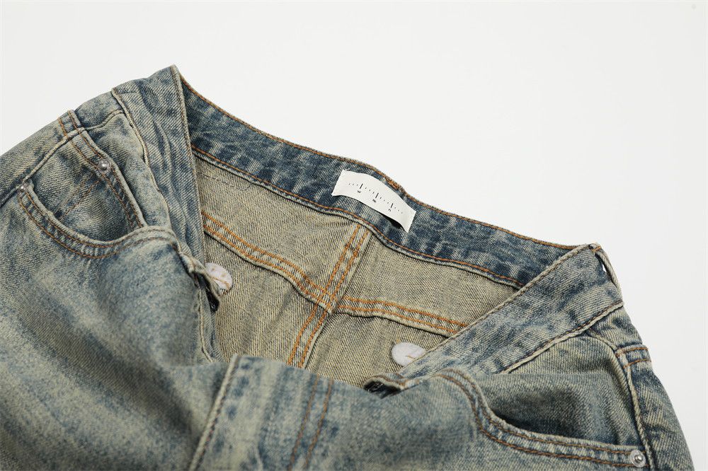 Japanese Brand × Jean American punk distressed men's all-match loose washed jeans Size US 32 / EU 48 - 4 Thumbnail