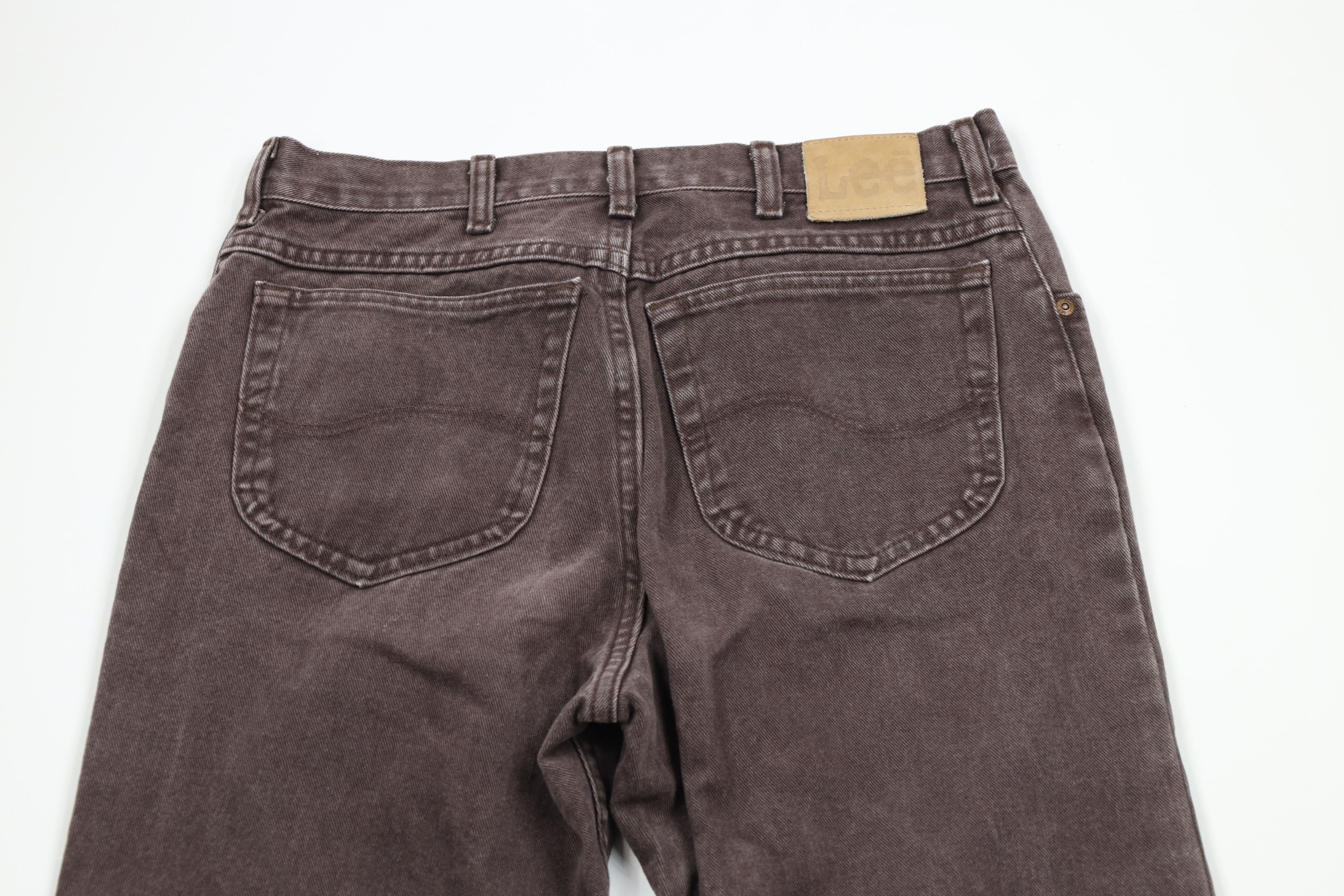 Lee × Vintage Vintage 90s Lee Straight Leg Denim Jeans Brown Cotton Size US 32 / EU 48 - 12 Thumbnail
