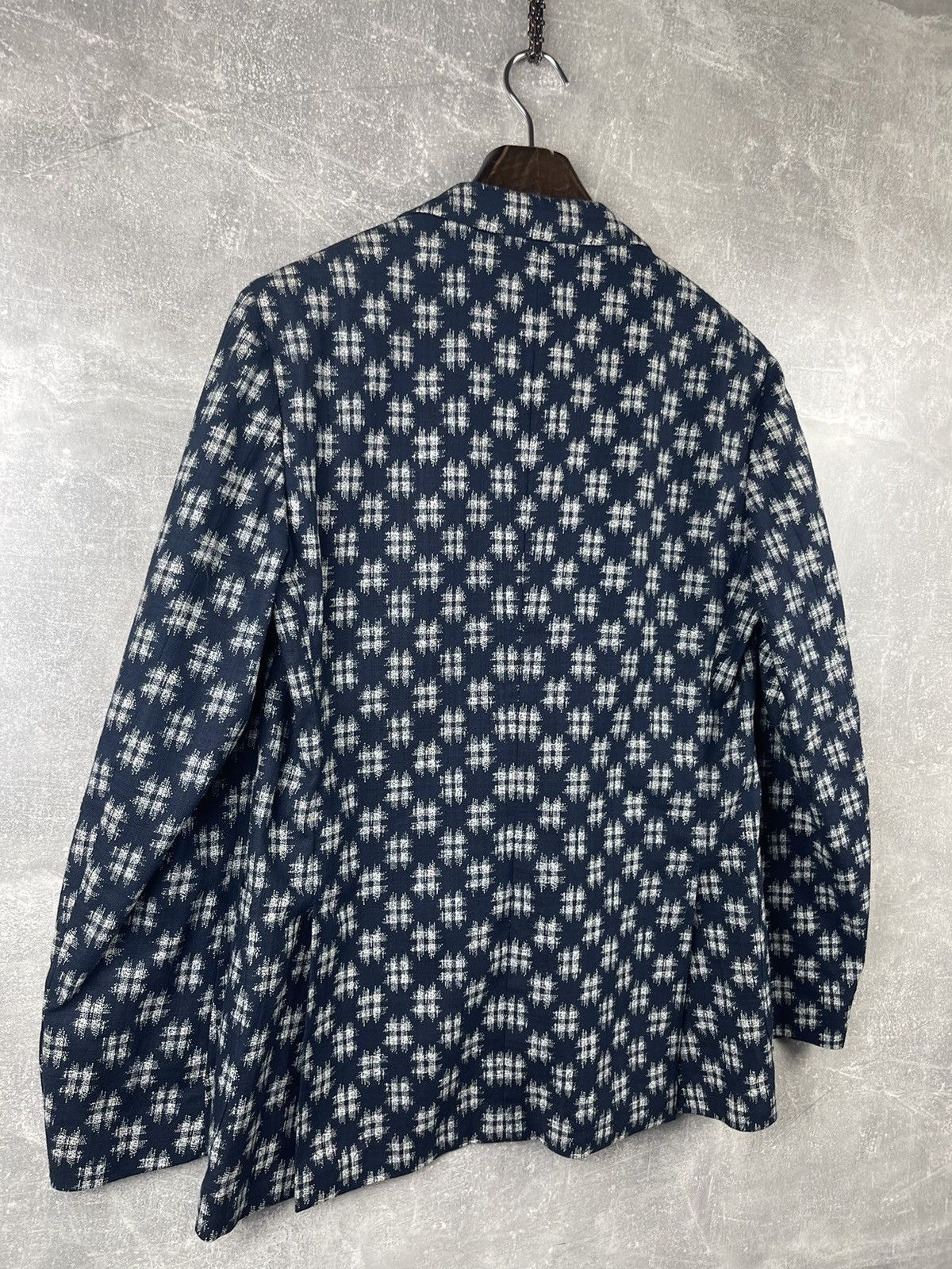 Lardini Lardini NWT Cotton White/Blue Pattern Blazer Jacket Size 48L - 9 Thumbnail