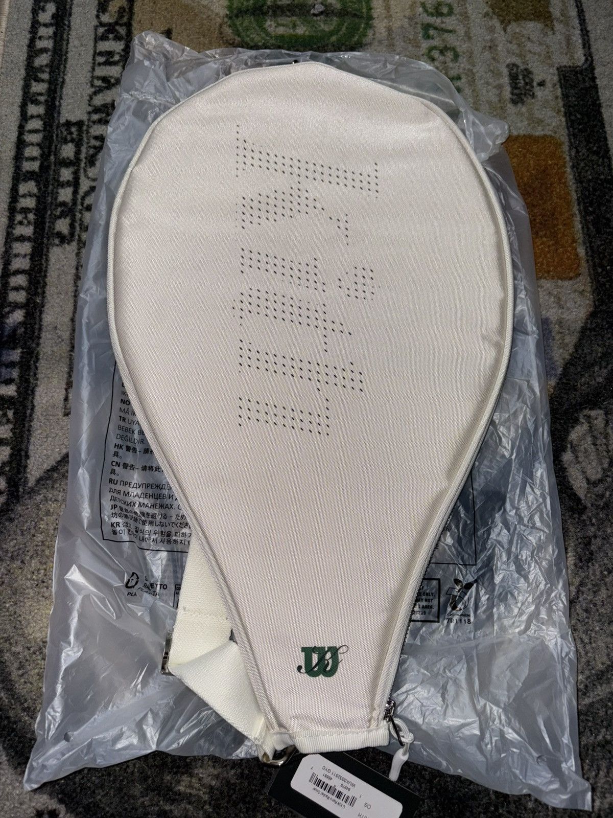 Kith × Ronnie Fieg × Wilson Kith Wilson Retro Racket Cover White Size ONE SIZE - 1 Thumbnail