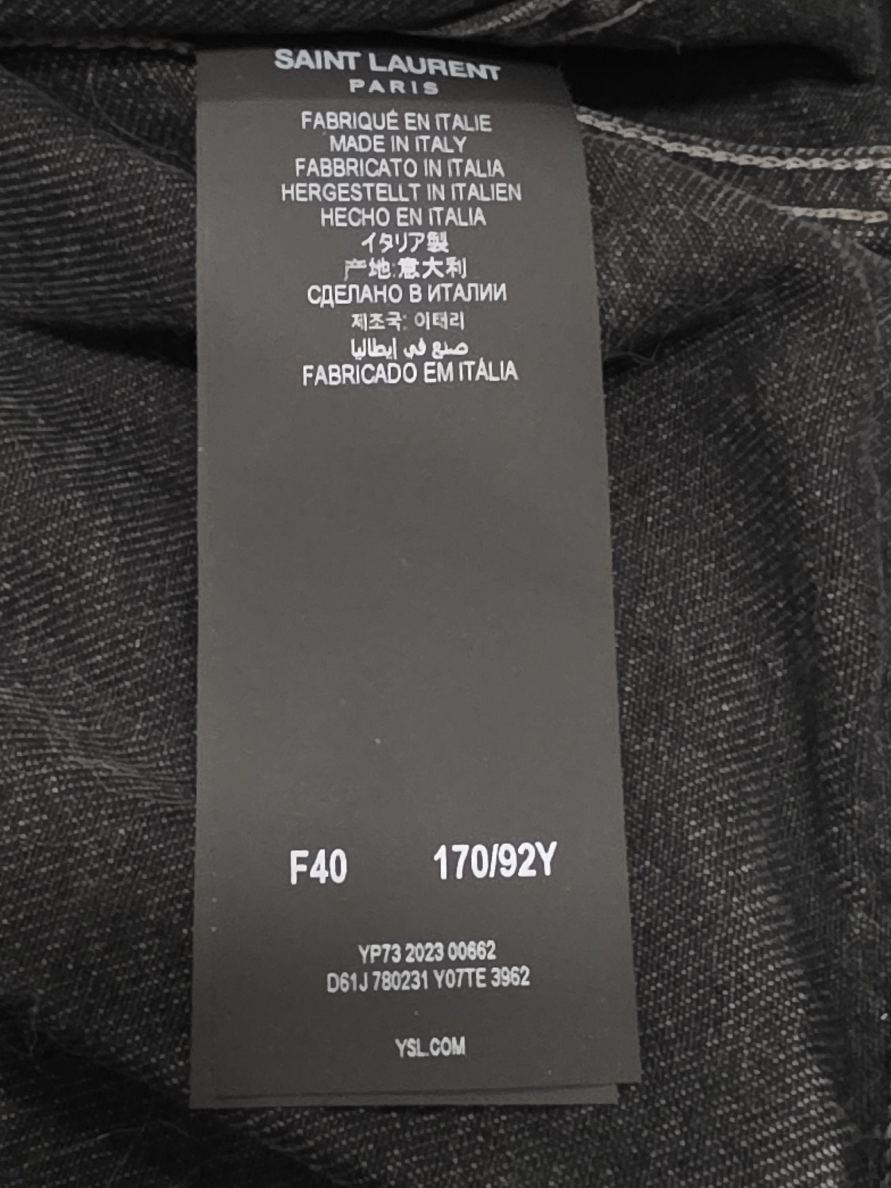 Saint Laurent Paris SLP Neo 80s Black Denim Jacket Size S / US 4 / IT 40 - 8 Thumbnail