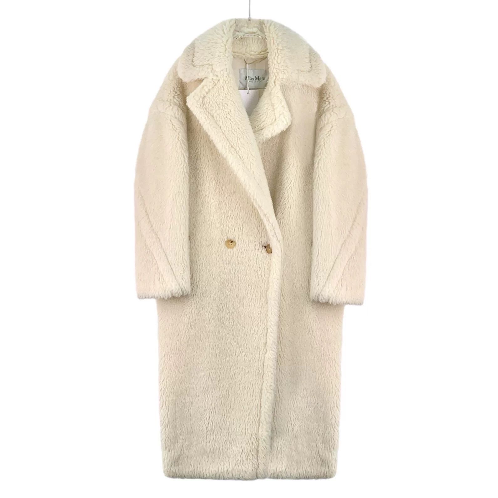 Max Mara maxmara teddy double-breasted coat in cream Size US M / EU 48-50 / 2 - 1 Thumbnail