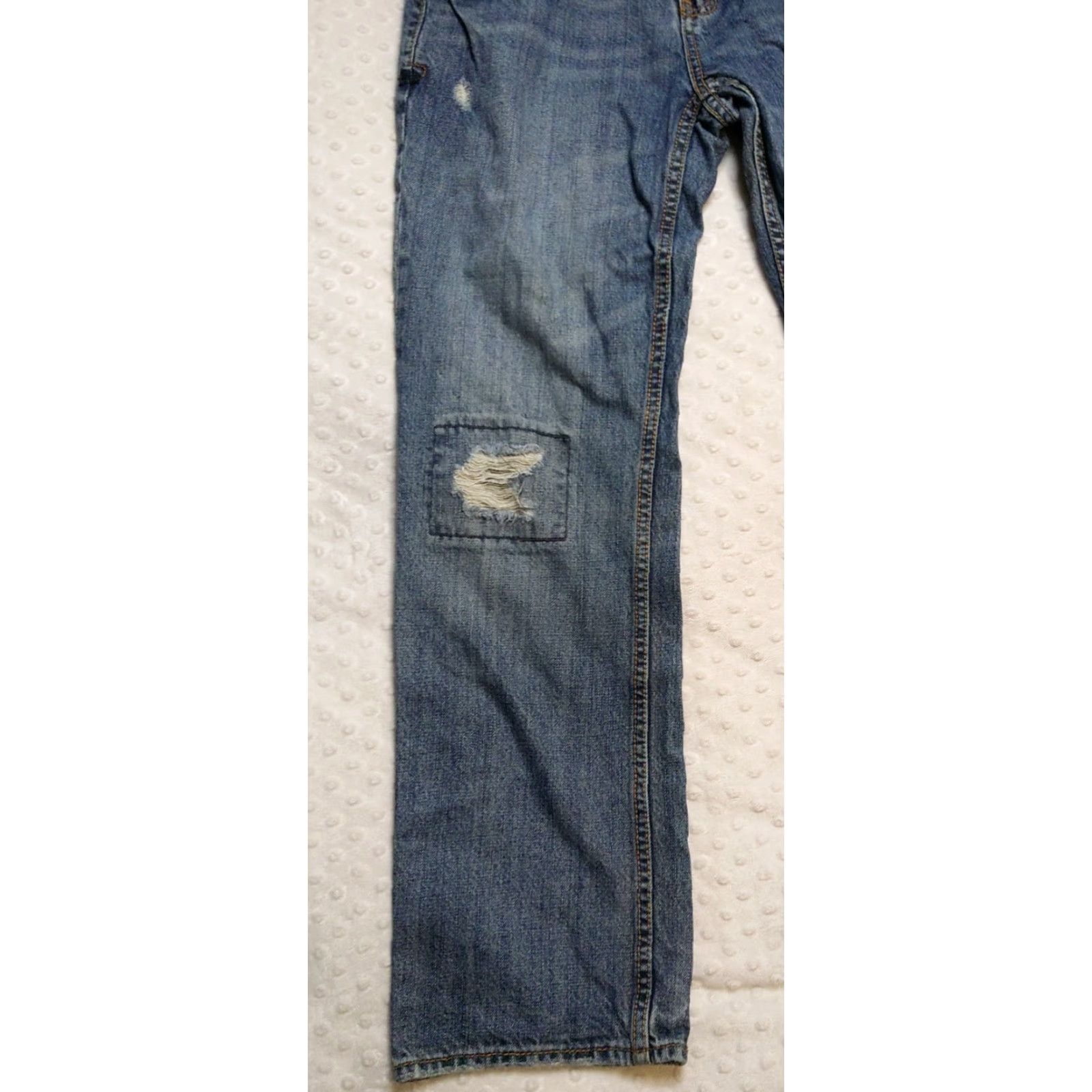 Aeropostale VINTAGE Aeropostale Essex Straight Leg Jeans 29 x 30 Denim Blue 90s Distressed Button Fly Mens Jeans Size US 29 - 3 Thumbnail