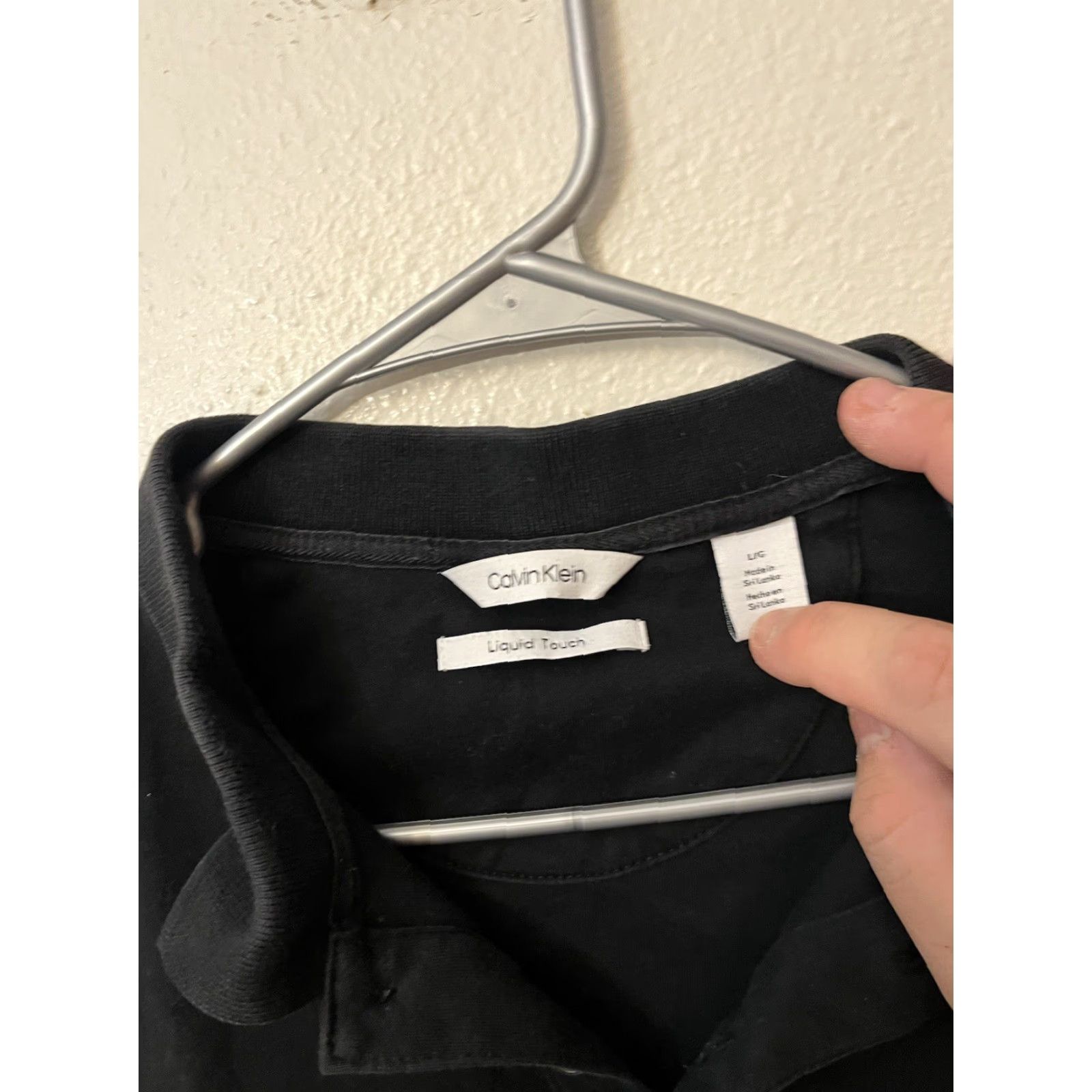 Calvin Klein Calvin Klein Polo Shirt Short Sleeve Black Solid Mens Size Large L Size US L / EU 52-54 / 3 - 2 Thumbnail
