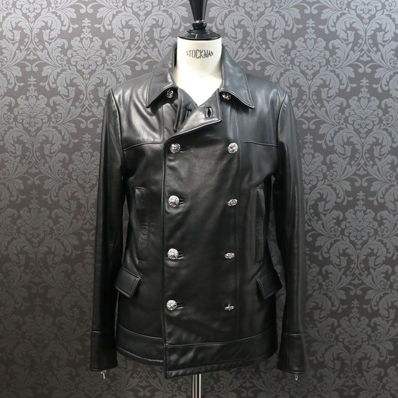 Chrome Hearts Chrome Hearts Leather Pea Coat Size US S / EU 44-46 / 1 - 1 Thumbnail