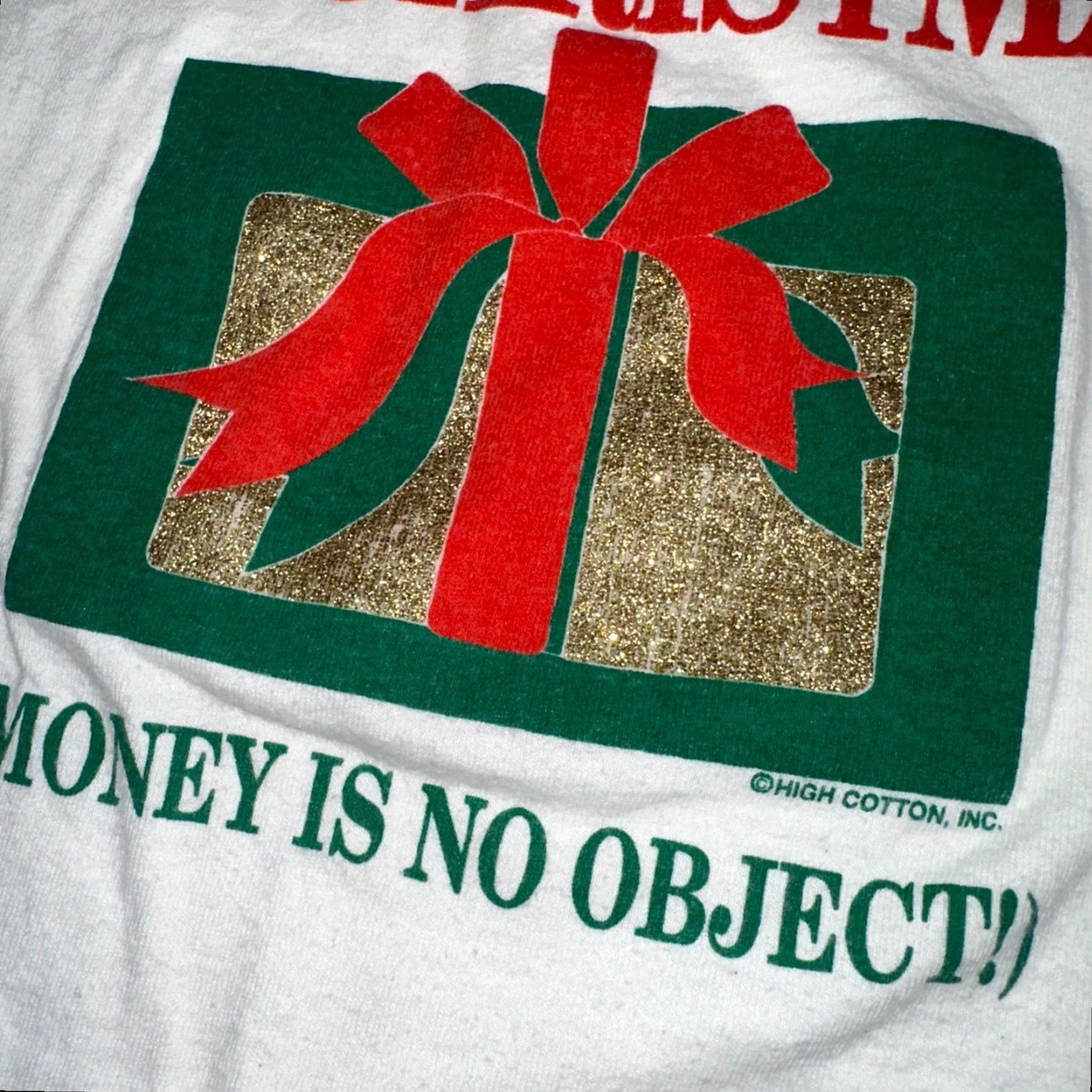 Vintage VINTAGE Christmas T Shirt 90s White XL Short Sleeve Crew Neck Men High Cotton Funny Quote Text Holiday Gift Present Size US XL / EU 56 / 4 - 6 Thumbnail