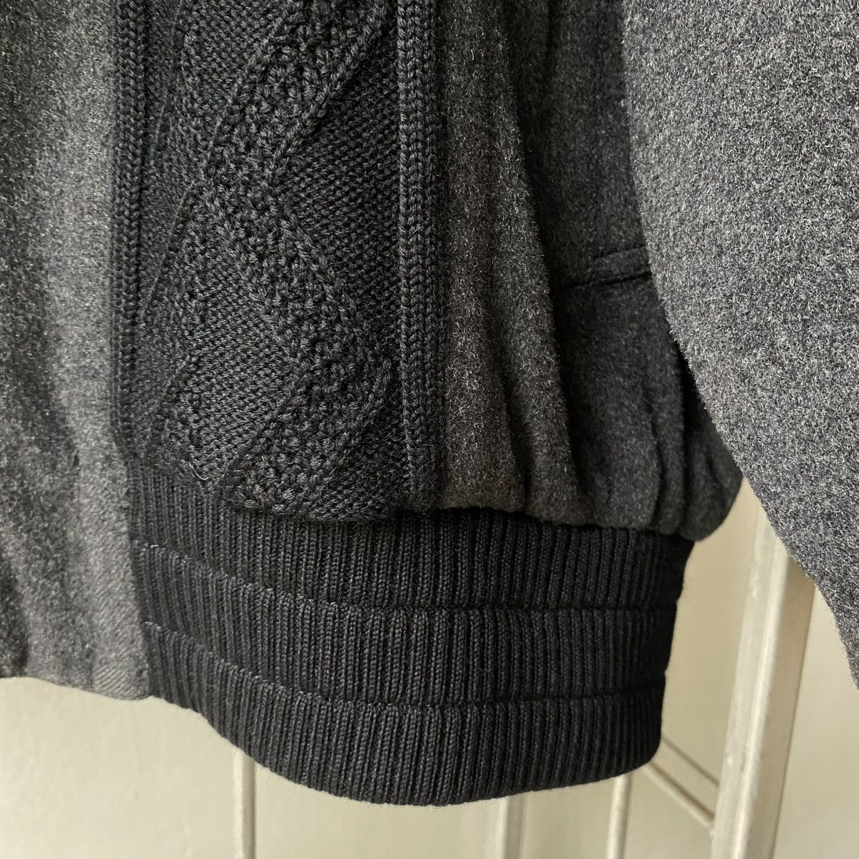 Designer BLACK PIA Dark Gray Knit Panel Jacket Size L / US 10 / IT 46 - 7 Thumbnail