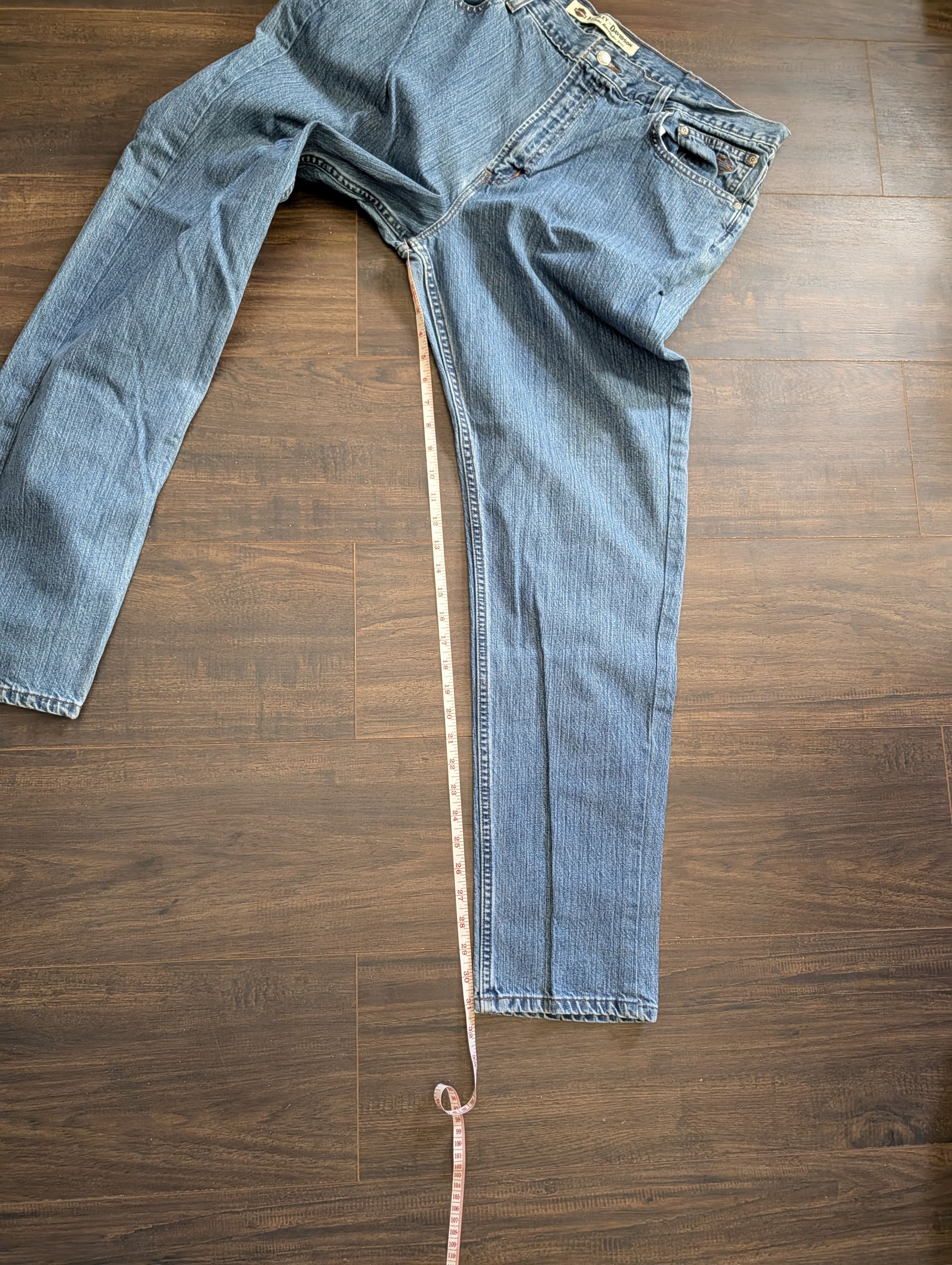 Harley Davidson Vintage blue denim branded tapered jeans 38 Size US 38 / EU 54 - 16 Thumbnail