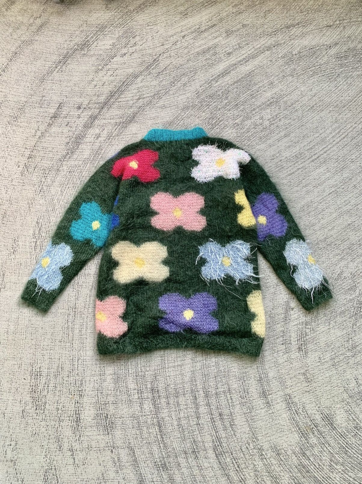 Other Vintage 90s Mohair Floral Knit Sweater Size S / US 4 / IT 40 - 4 Thumbnail