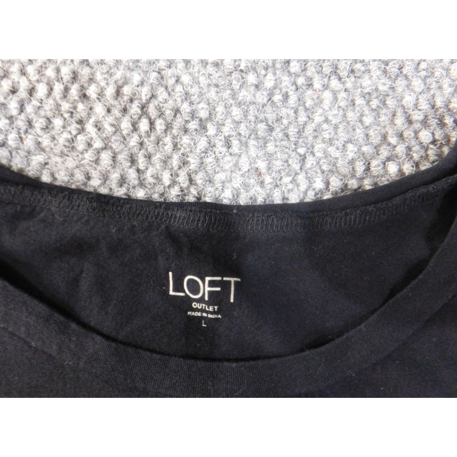 Ann Taylor Loft Black Pullover Womens Knit Cotton Modal Casual Round Neck L Regular Blouse Ann Taylor Loft Shirt Size L / US 10 / IT 46 - 4 Thumbnail