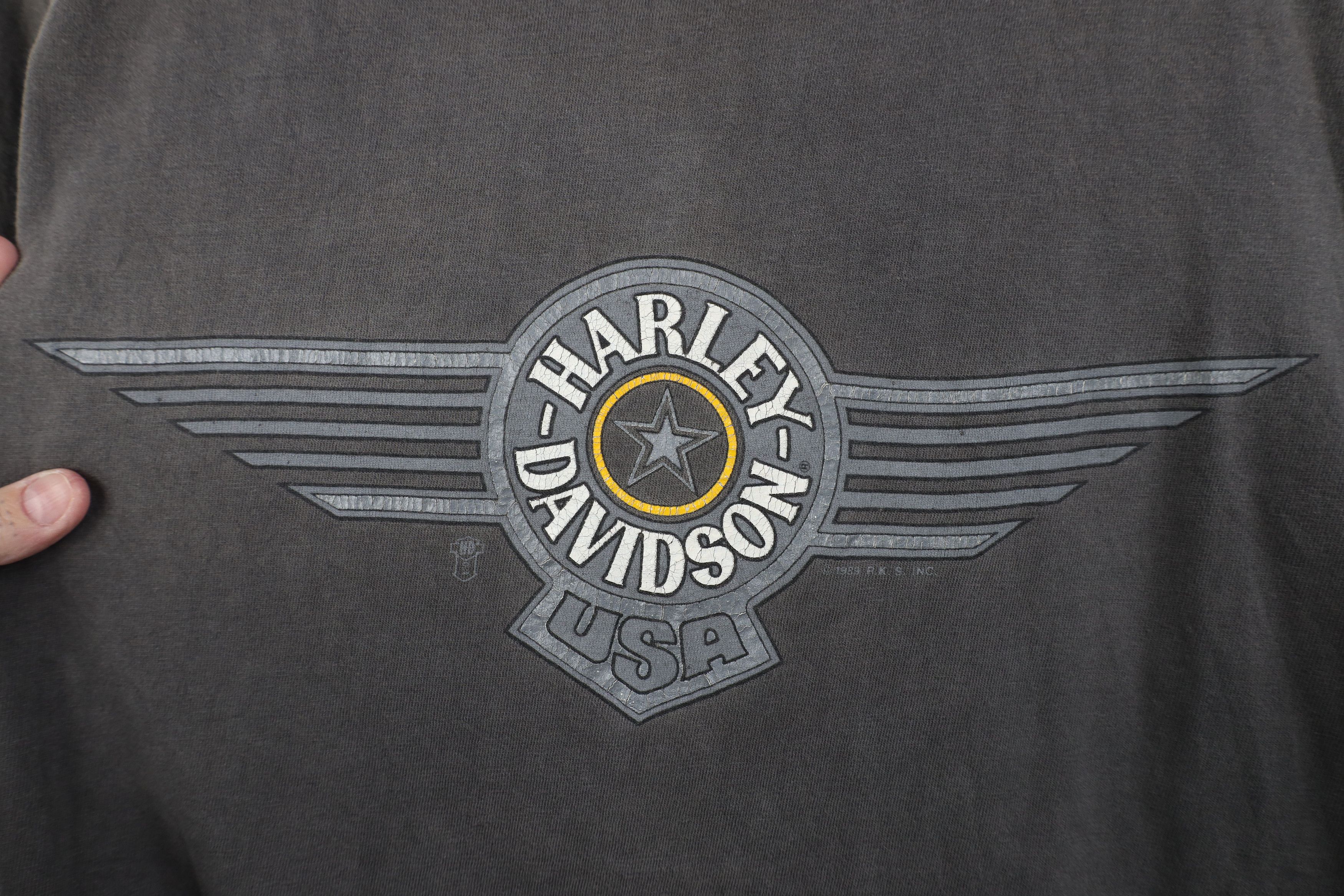 Harley Davidson Vintge 80s Harley Davidson Spell Motorcycle T-Shirt Gray USA Size US XL / EU 56 / 4 - 4 Thumbnail