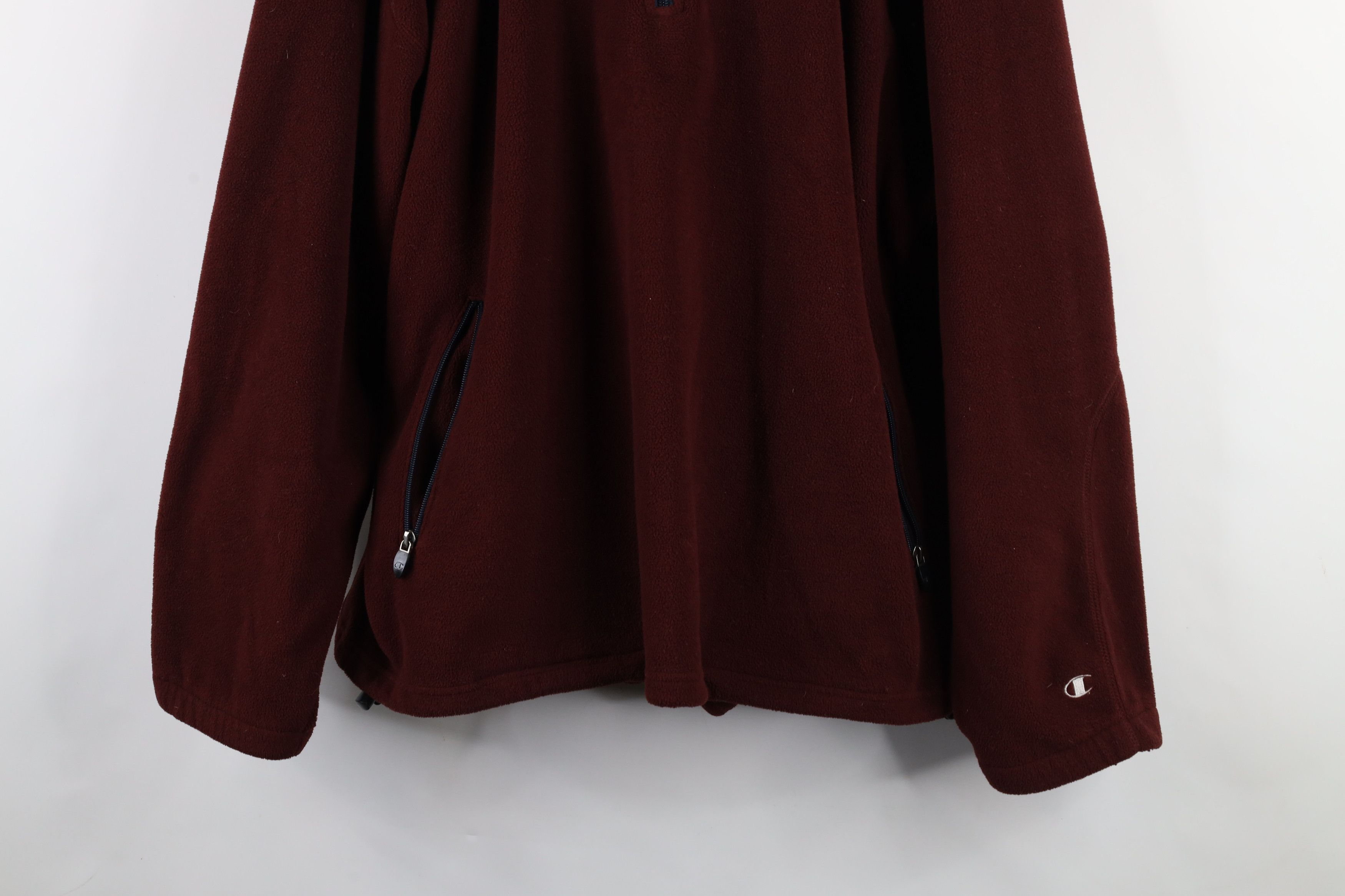 Champion × Vintage Vintage 90s Champion Heavyweight Half Zip Fleece Sweater Red Size US XL / EU 56 / 4 - 3 Thumbnail