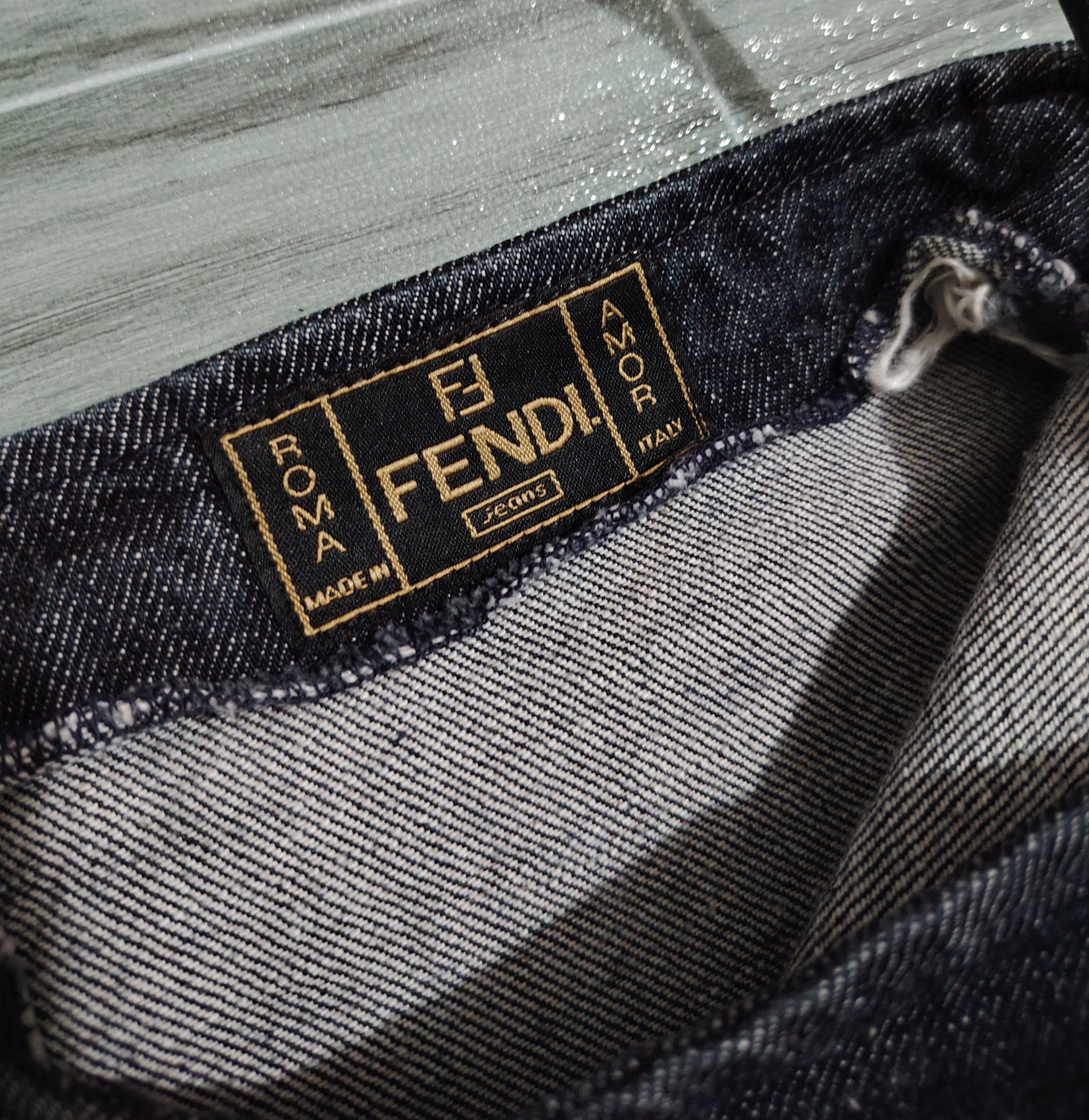 Fendi FENDI - Vintage - Floral Applique Denim Skirt Size 42" / US 20 - 4 Thumbnail