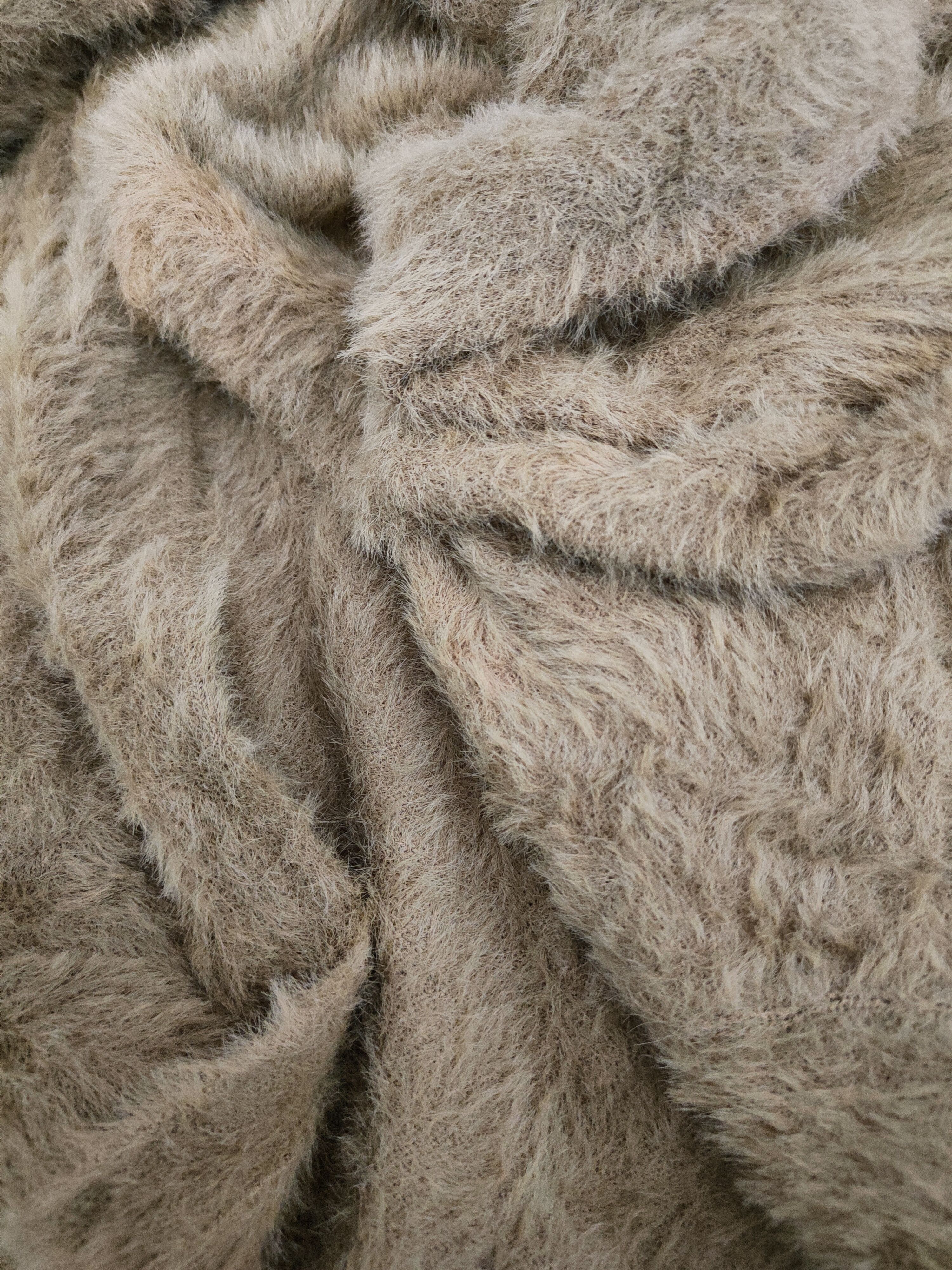 Japanese Brand DL Reor Light Brown faded shaggy Fur Mohair Knitwear #46-530 Size US M / EU 48-50 / 2 - 10 Thumbnail
