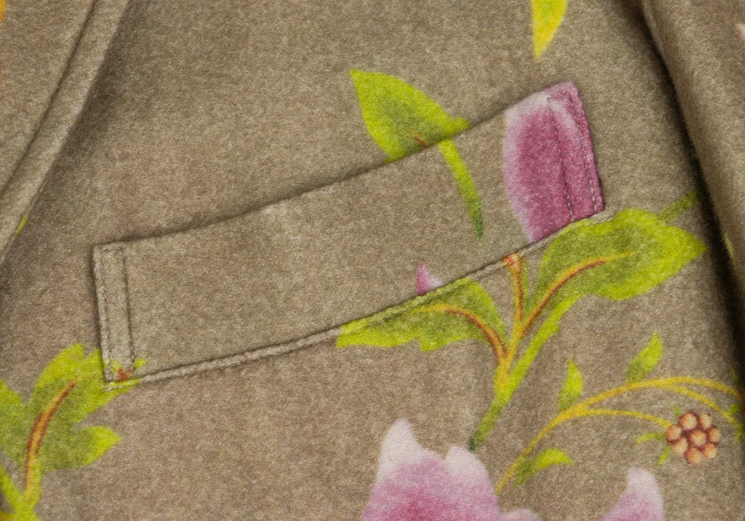 Jean Paul Gaultier Wool Floral Print Reversible Jacket in Khaki Multi Size US M / EU 48-50 / 2 - 5 Thumbnail