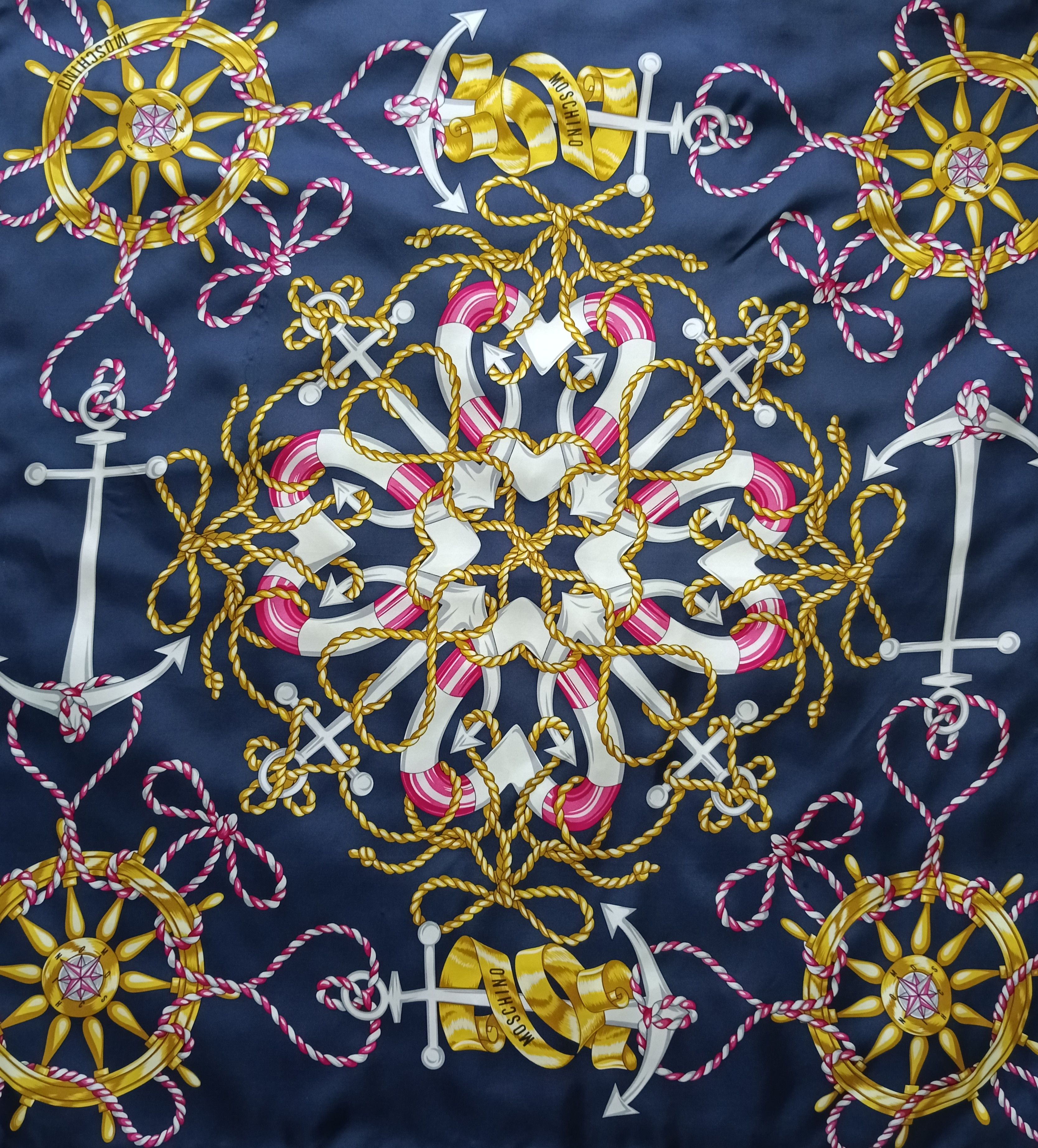 Moschino Vintage Nautical Print Silk Scarf Size ONE SIZE - 3 Thumbnail