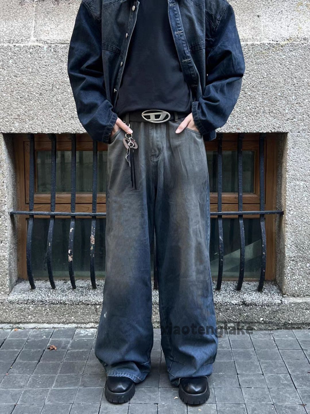 Jean × Vintage washed faded stain loose baggy punk grunge jeans Size US 30 / EU 46 - 5 Thumbnail
