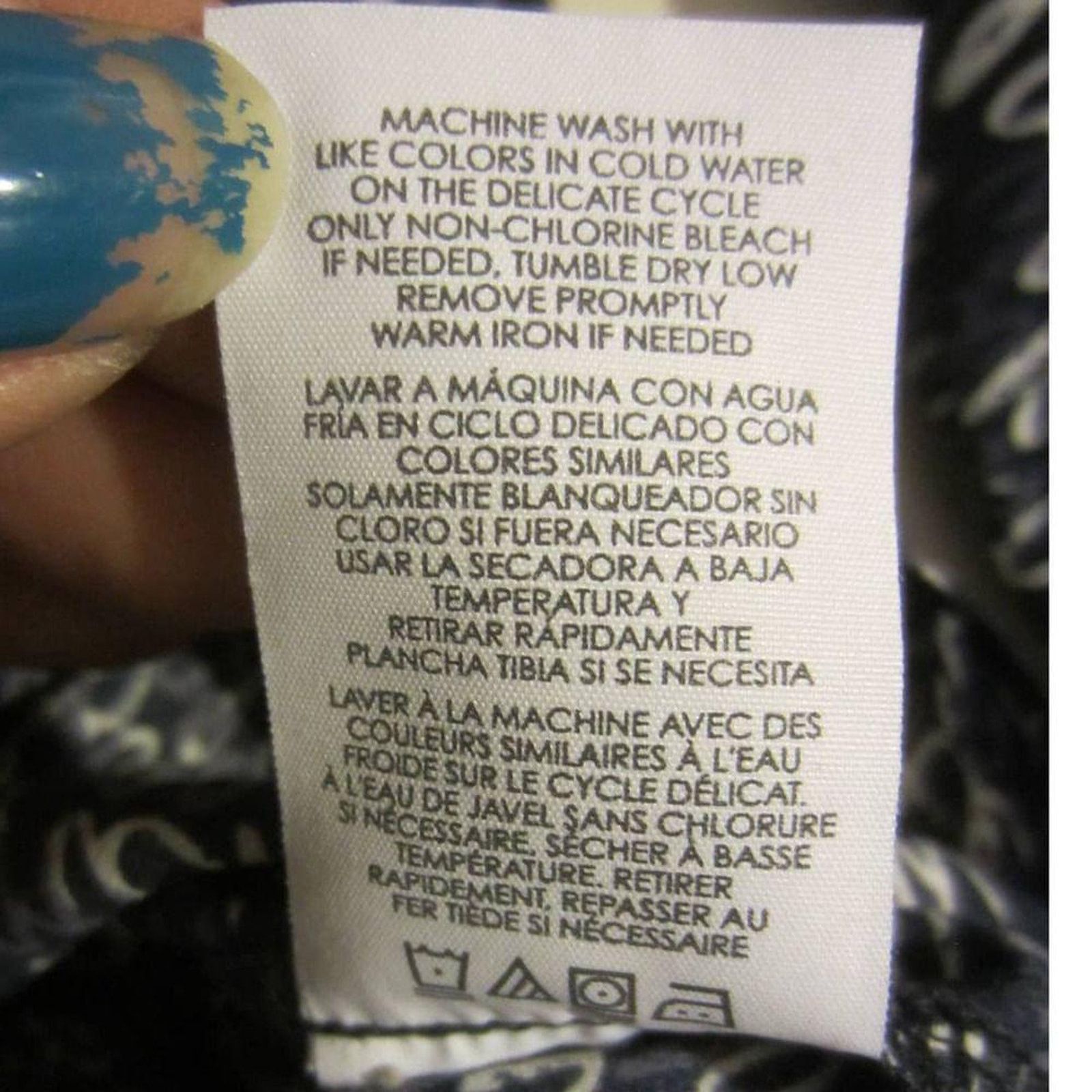 Other Boho Script Print Balloon Sleeve Navy Blouse Cabi Size M Size M / US 6-8 / IT 42-44 - 6 Thumbnail