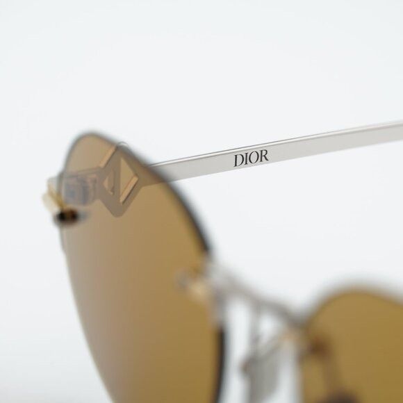 Dior Dior CD DIAMOND R5U F2H0 Sunglasses Gold/Silver Oval Frame Size ONE SIZE - 9 Thumbnail