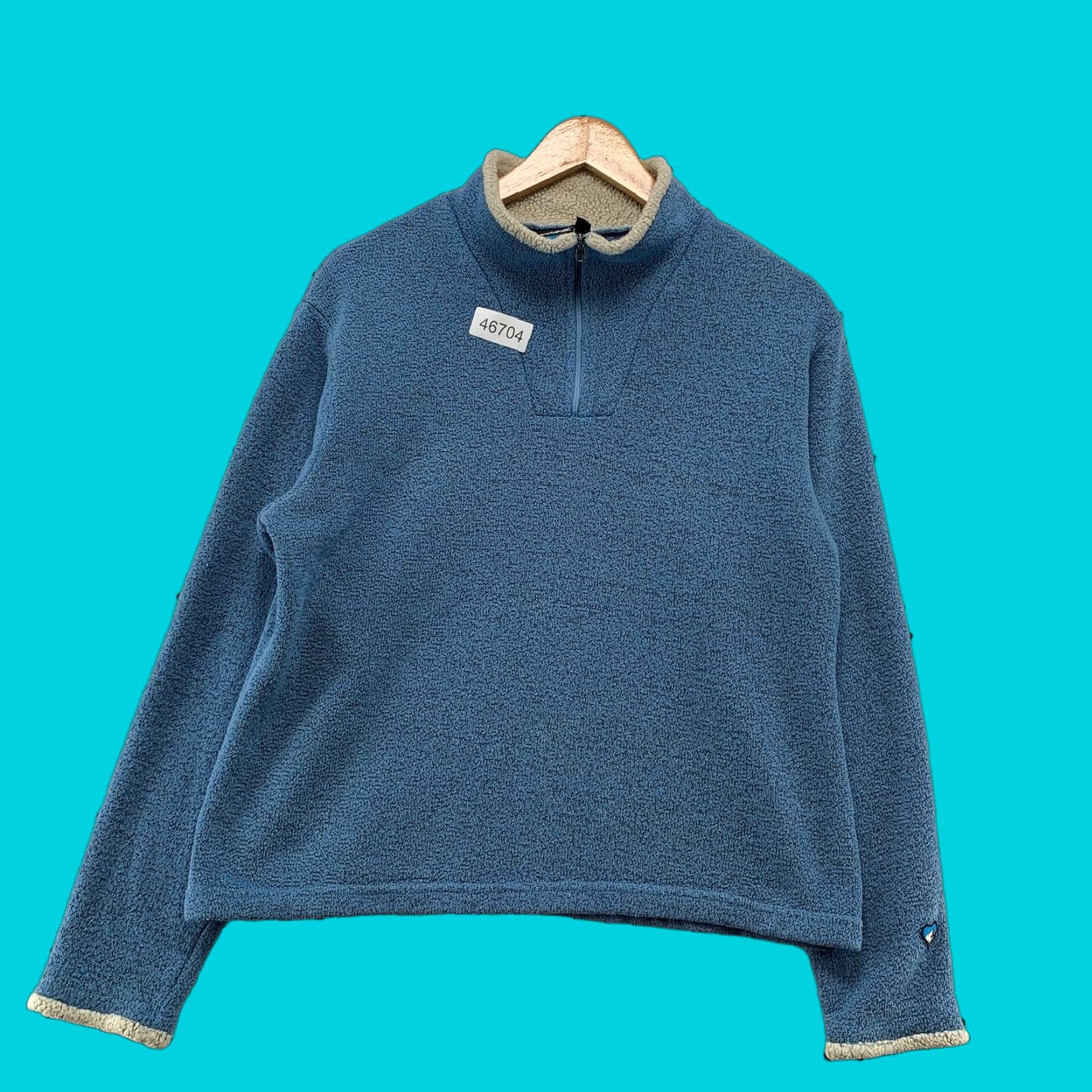 Vintage Kuhl Sweater Womens Large Blue White 1/4 Zip FLeece Sherpa Lined Casual Knit Size L / US 10 / IT 46 - 1 Thumbnail