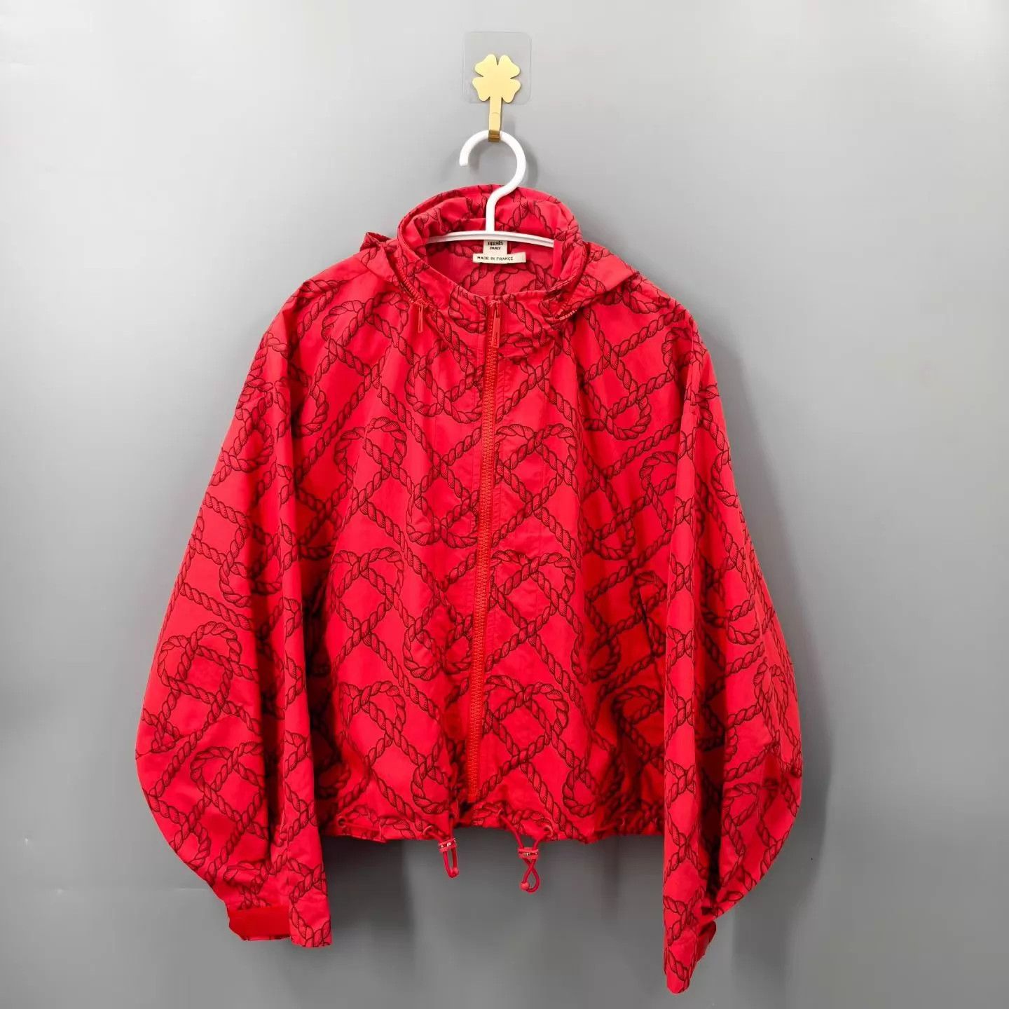 Hermes Hermes red chain logo hooded jacket Size XS / US 0-2 / IT 36-38 - 1 Thumbnail