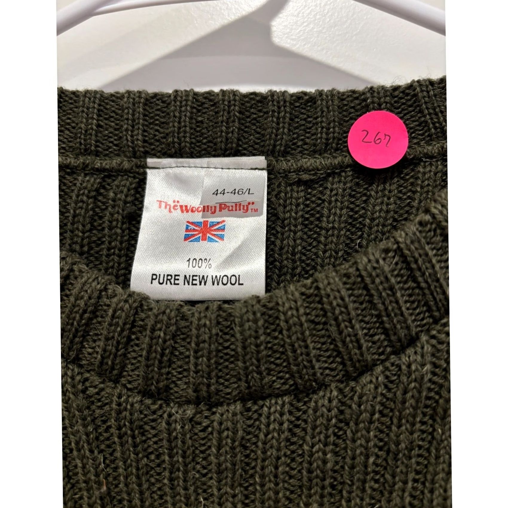 Commando The Woolly Pully Commando Sweater Mens Large Olive Green Ribbed Military Wool Size US L / EU 52-54 / 3 - 2 Thumbnail