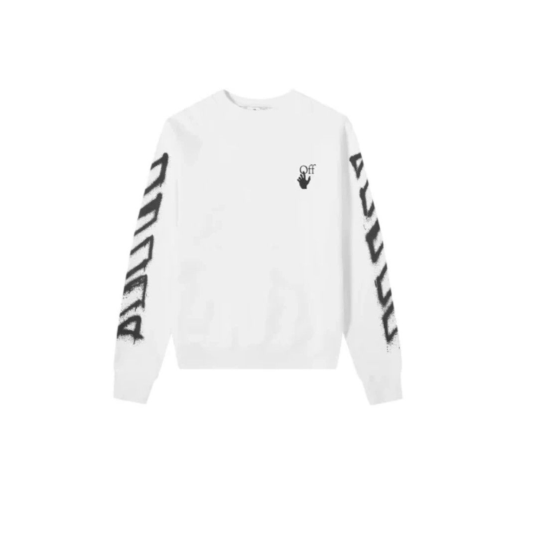 Off-White o1in1s1024 Q:2 / Spray Marker Slim Crewneck Sweatshirt White Size US XL / EU 56 / 4 - 1 Thumbnail