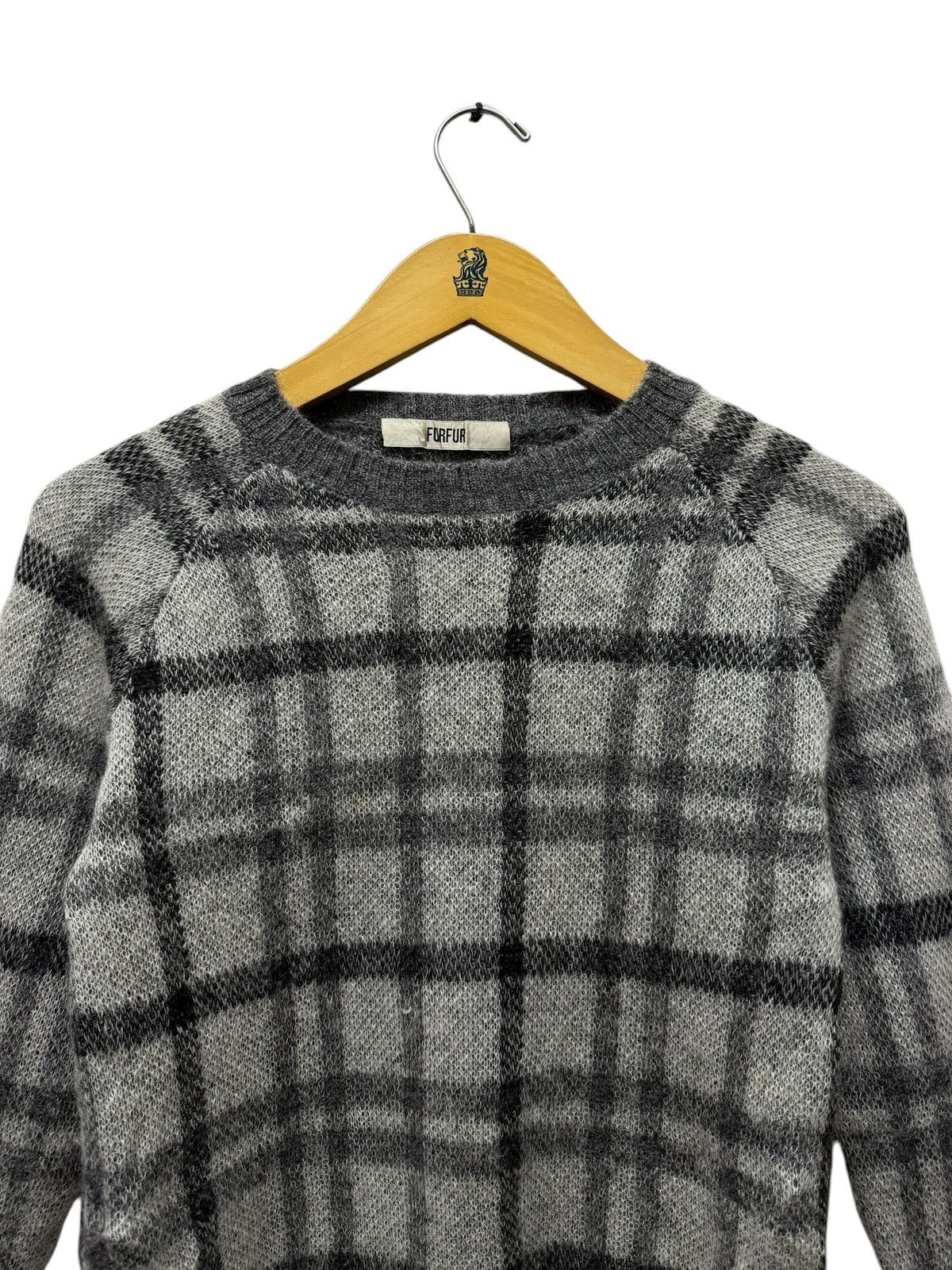 Aran Isles Knitwear Vintage Furfur Crewneck Plaid Knitwear Sweater Jumper Size XS / US 0-2 / IT 36-38 - 4 Thumbnail