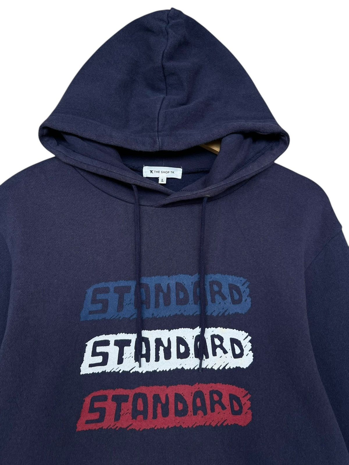 Vintage Takeo Kikuchi Japan Standard Spellout Navy Blue Hoodie Size US S / EU 44-46 / 1 - 3 Thumbnail