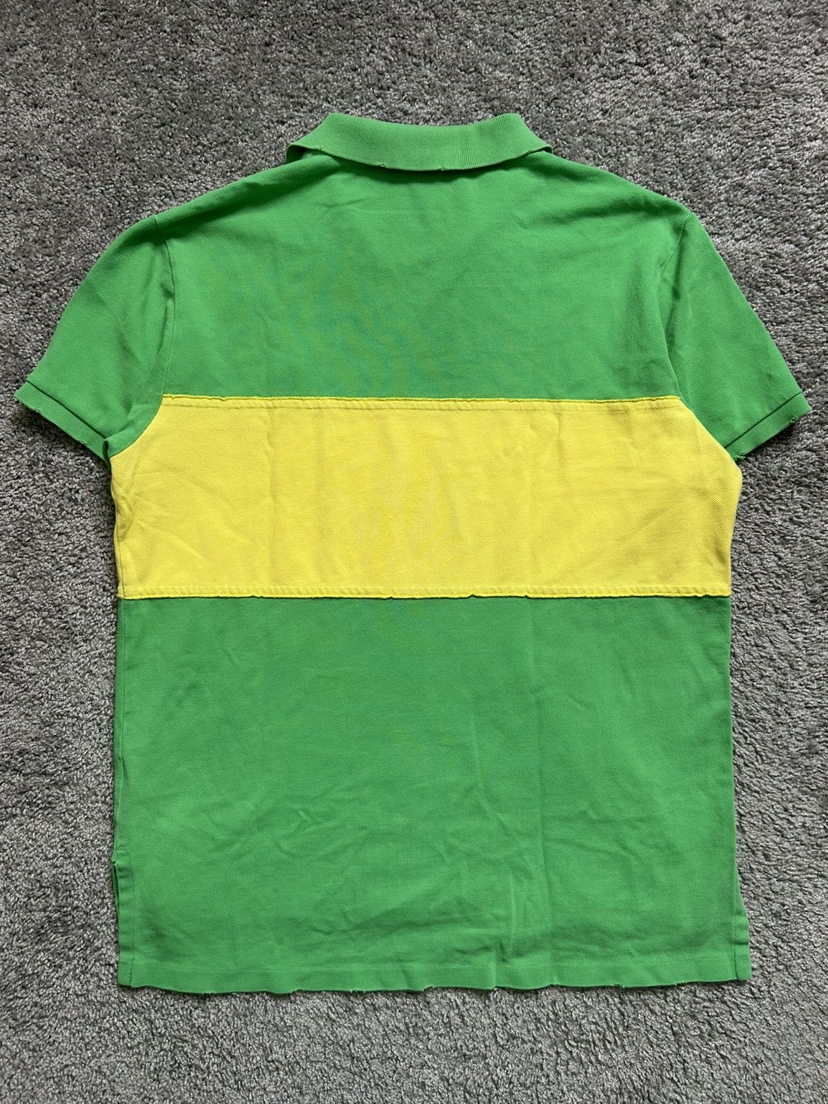 Polo Ralph Lauren Vintage 80s Polo Ralph Lauren Striped Green Yellow Distress Size US L / EU 52-54 / 3 - 6 Thumbnail